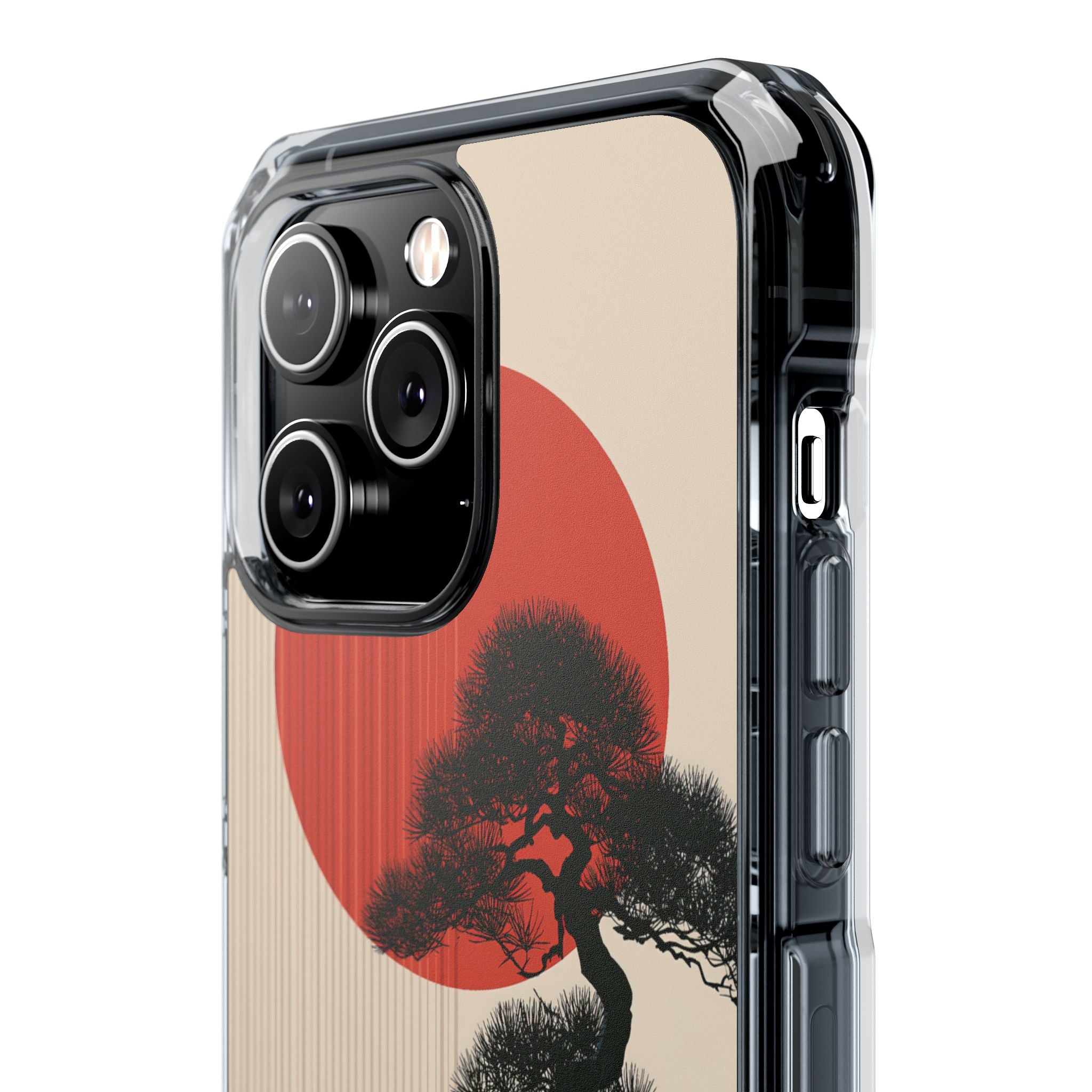 Beige Impact MagSafe Phone Case for iPhone - Kyoto Crimson Pine