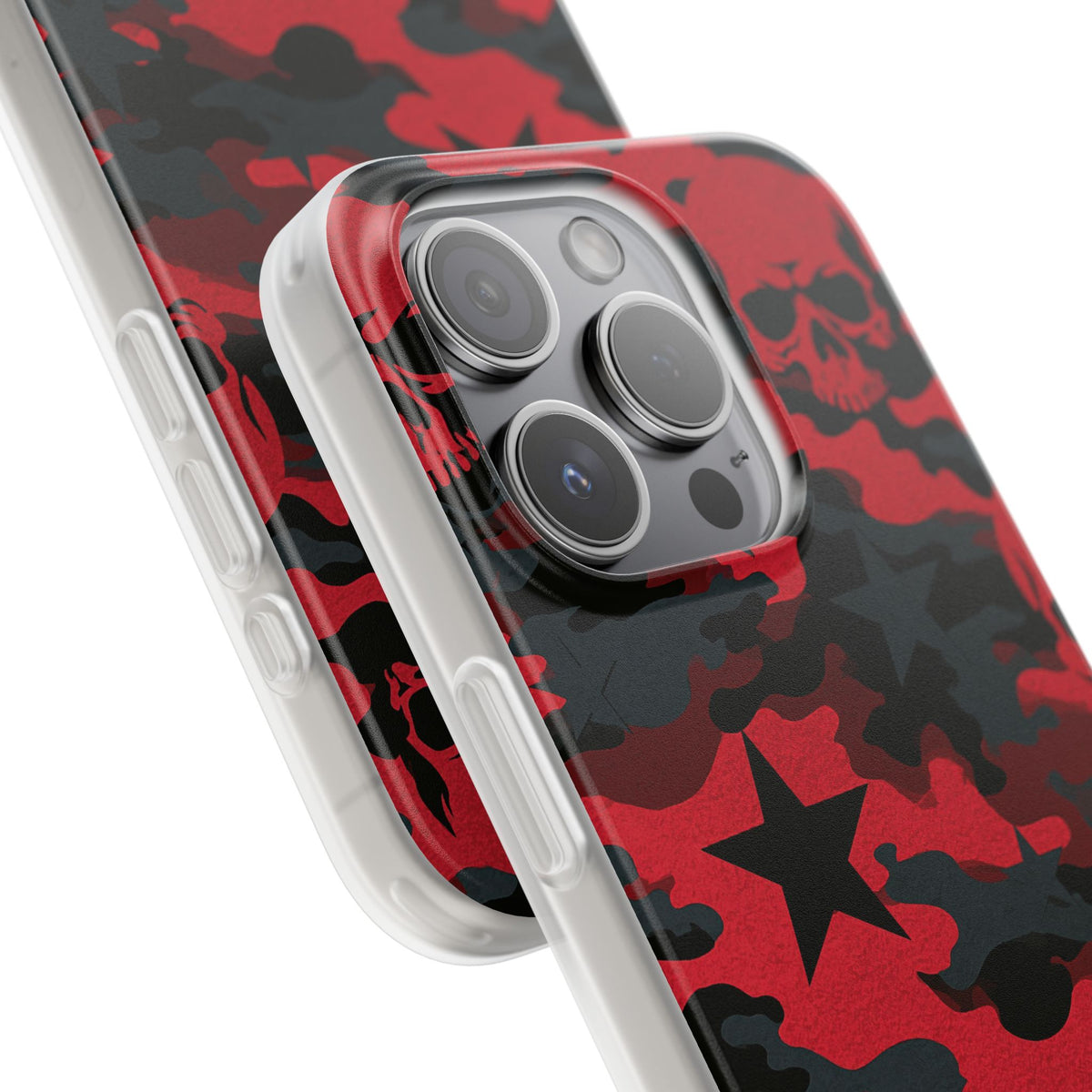 Crimson Skull Camo · Lite Phone Case for iPhone · Red