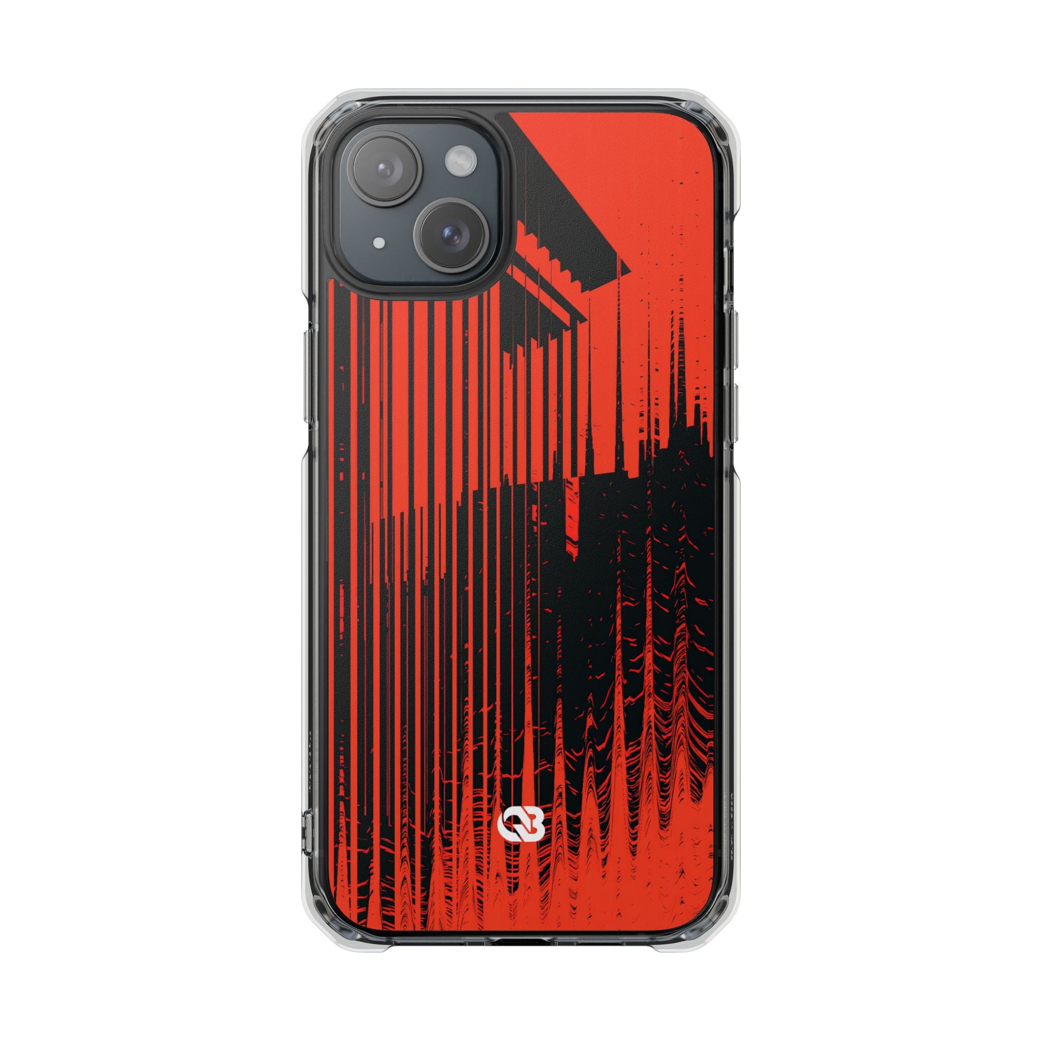 Red Impact MagSafe Phone Case for iPhone - Crimson Brutalist Distortion