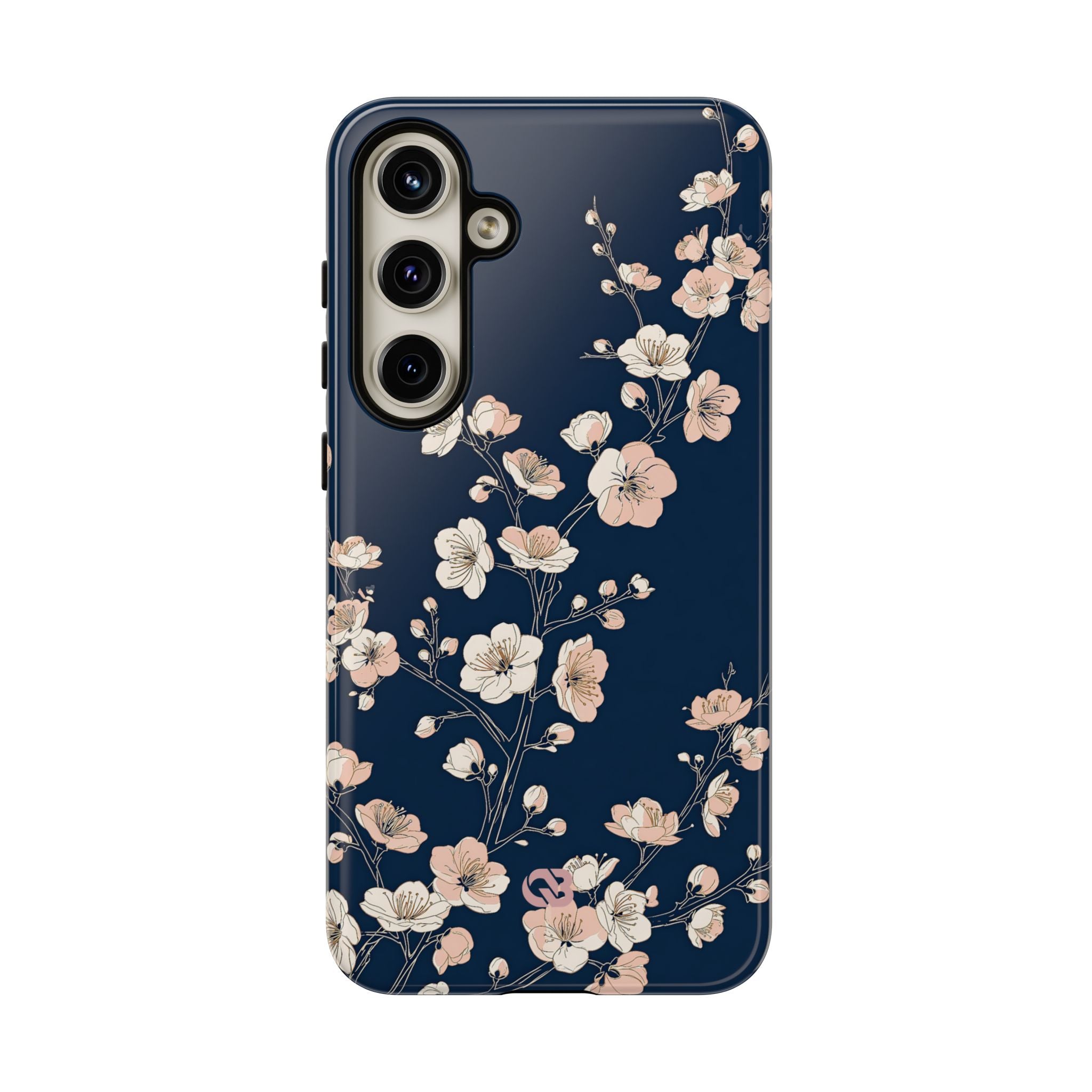 Blue Tough Phone Case for Samsung - Midnight Peach Sakura