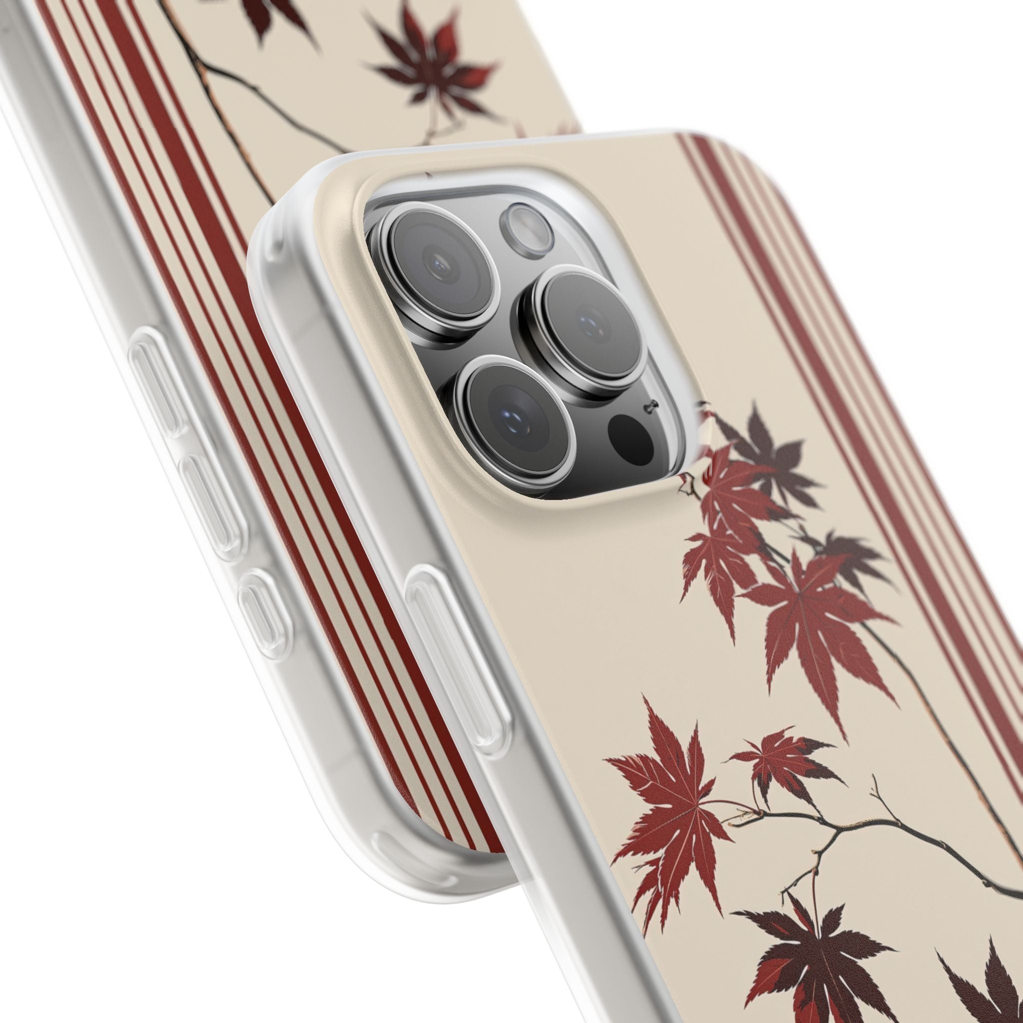Red Lite Phone Case for iPhone - Crimson Momiji Stripe
