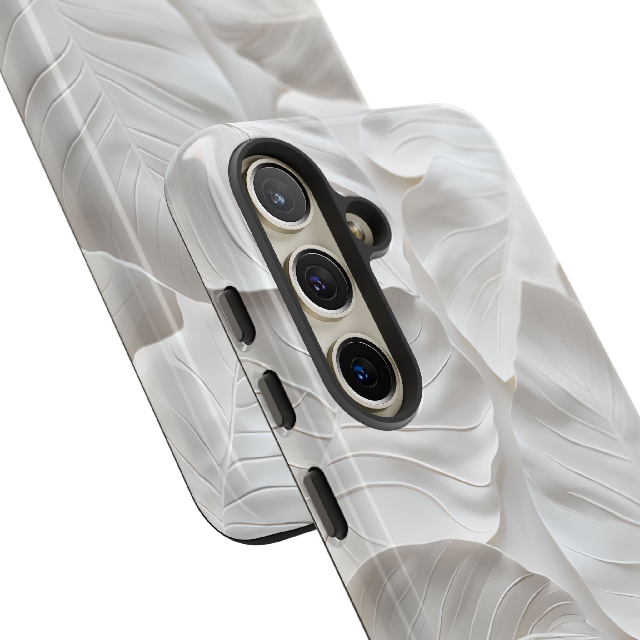 Sculpted Ivory Leaves · Tough Phone Case for Samsung