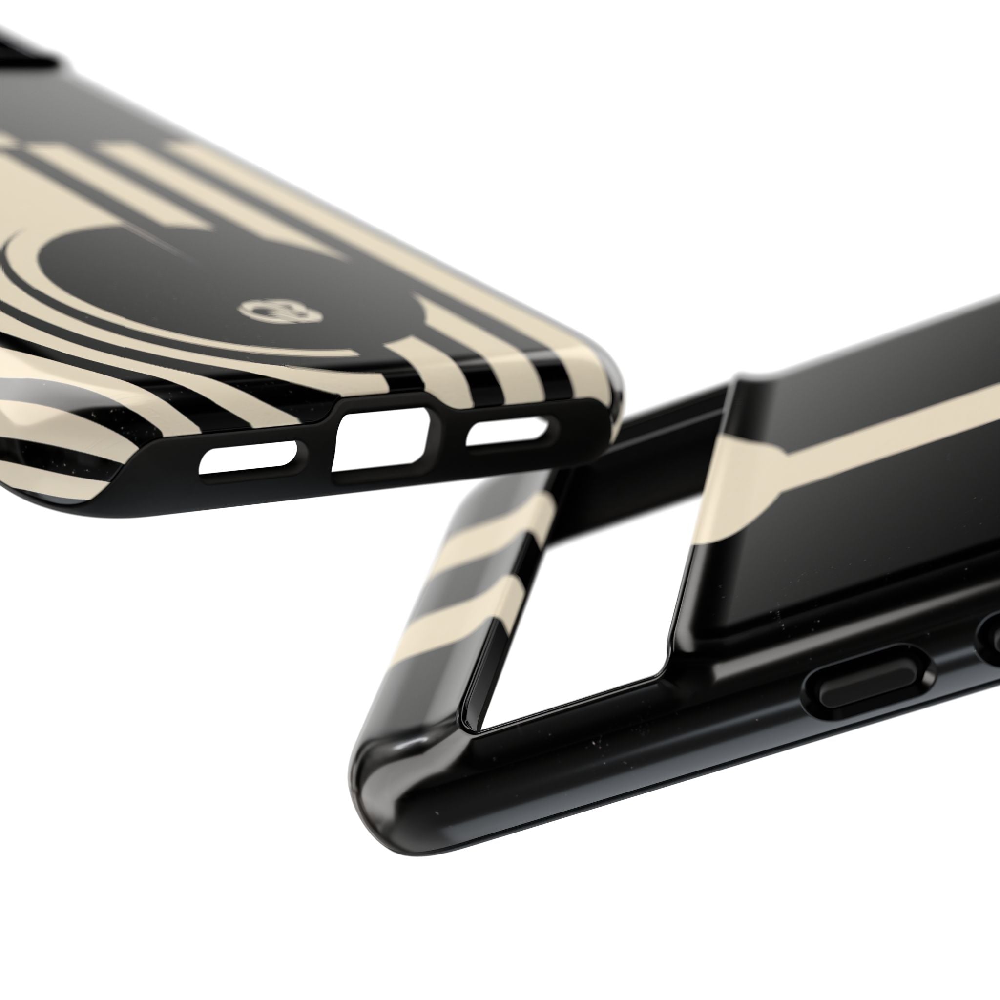 Black Tough Phone Case for Google Pixel - Ivory Signal Grid