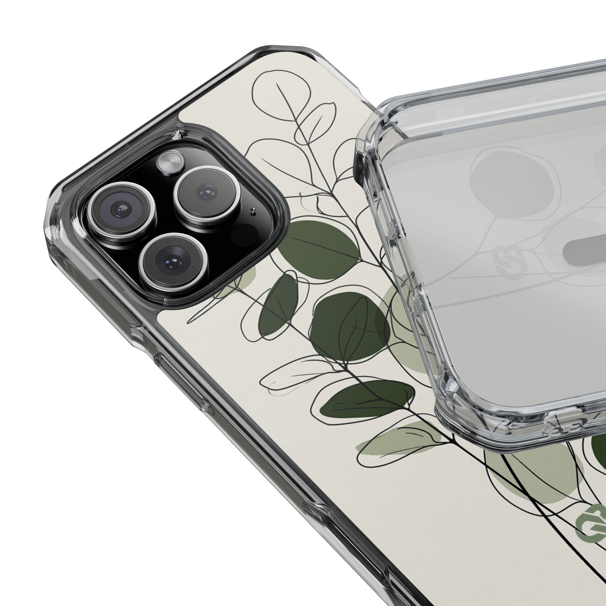 Green Impact MagSafe Phone Case for iPhone - Muted Eucalyptus Sketch