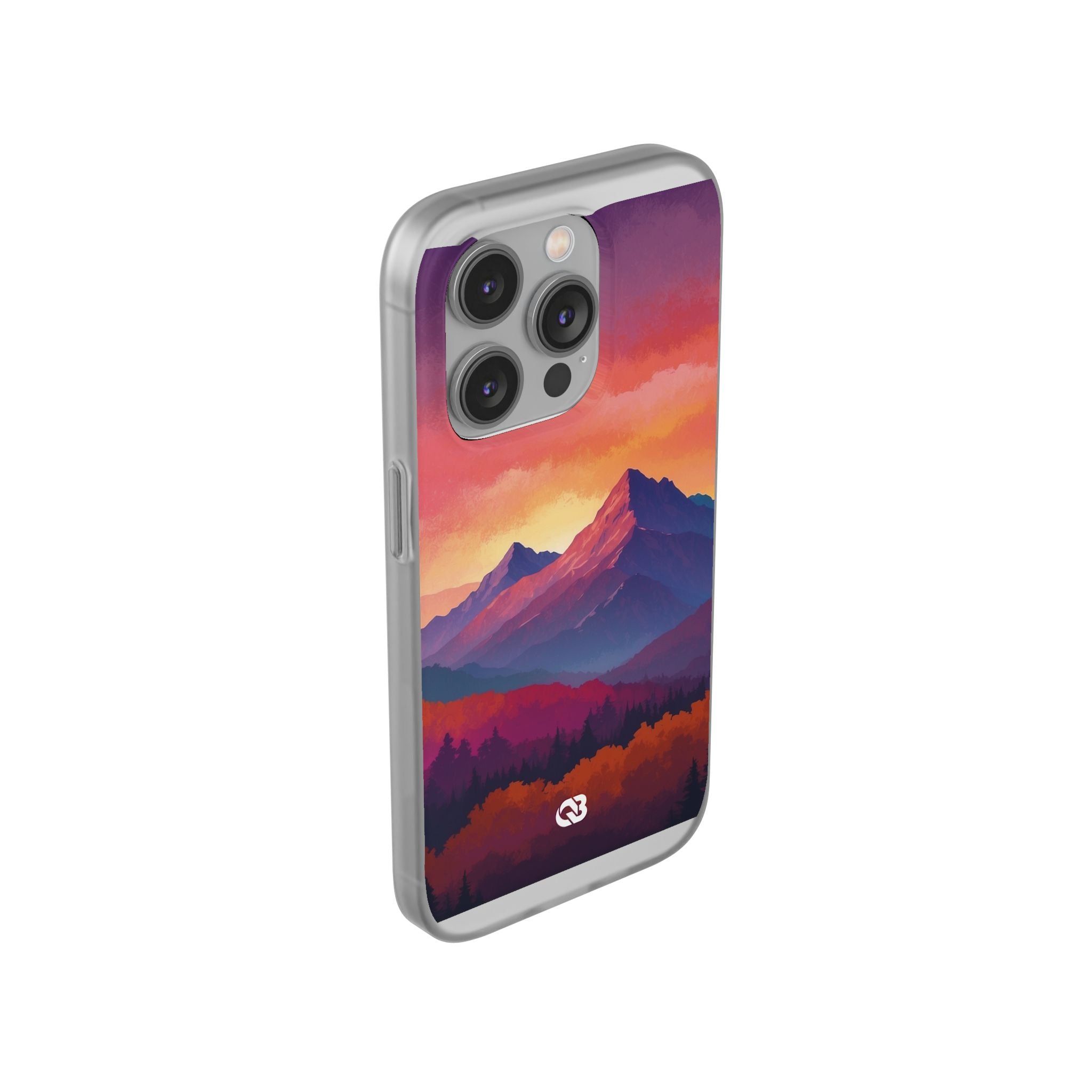 Crimson Mountain Dusk · Soft Custodia per iPhone