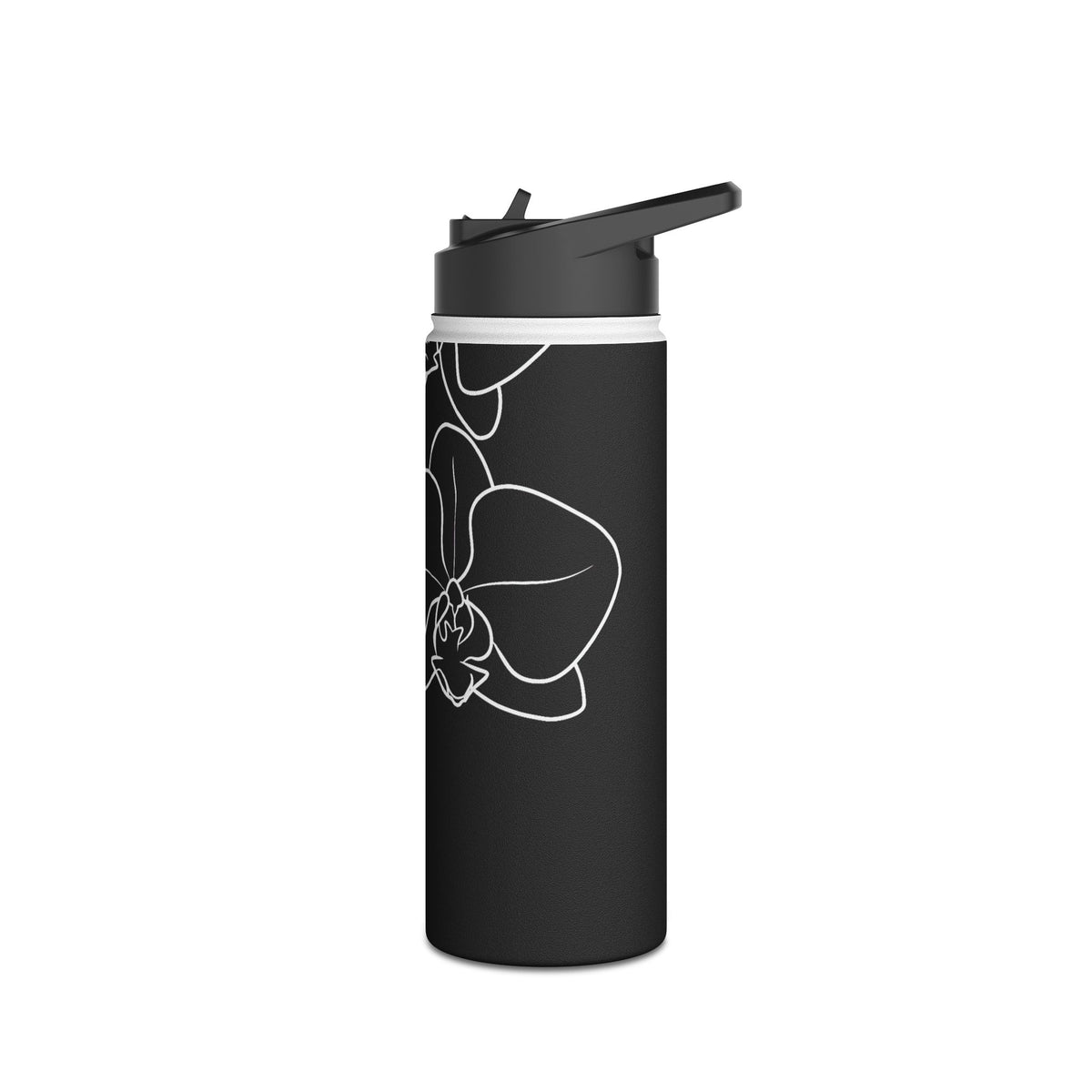 Midnight Orchid · Insulated Water Bottle · Black