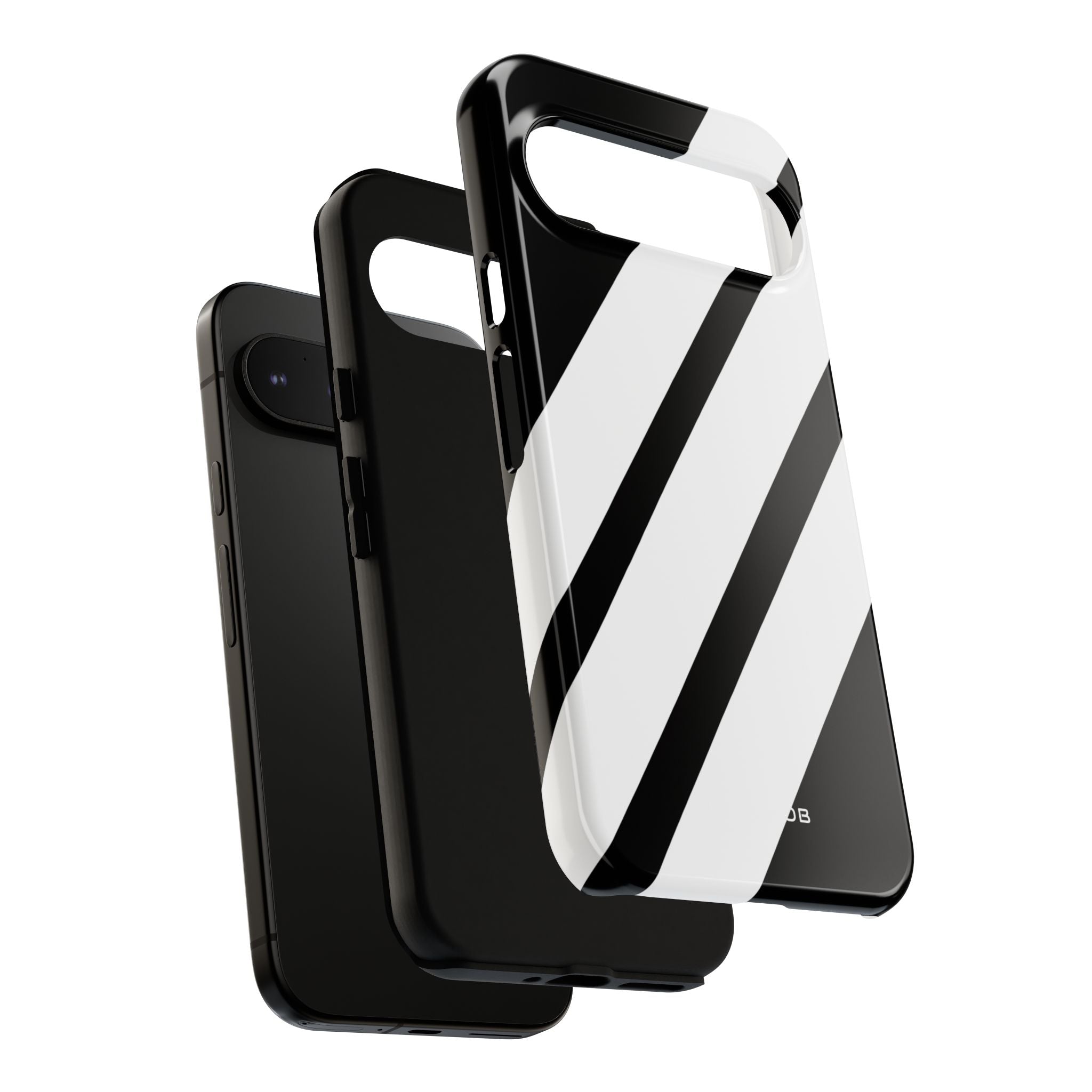 Diagonale Streifen Noir Google Pixel 9 Pro XL Case - Tough