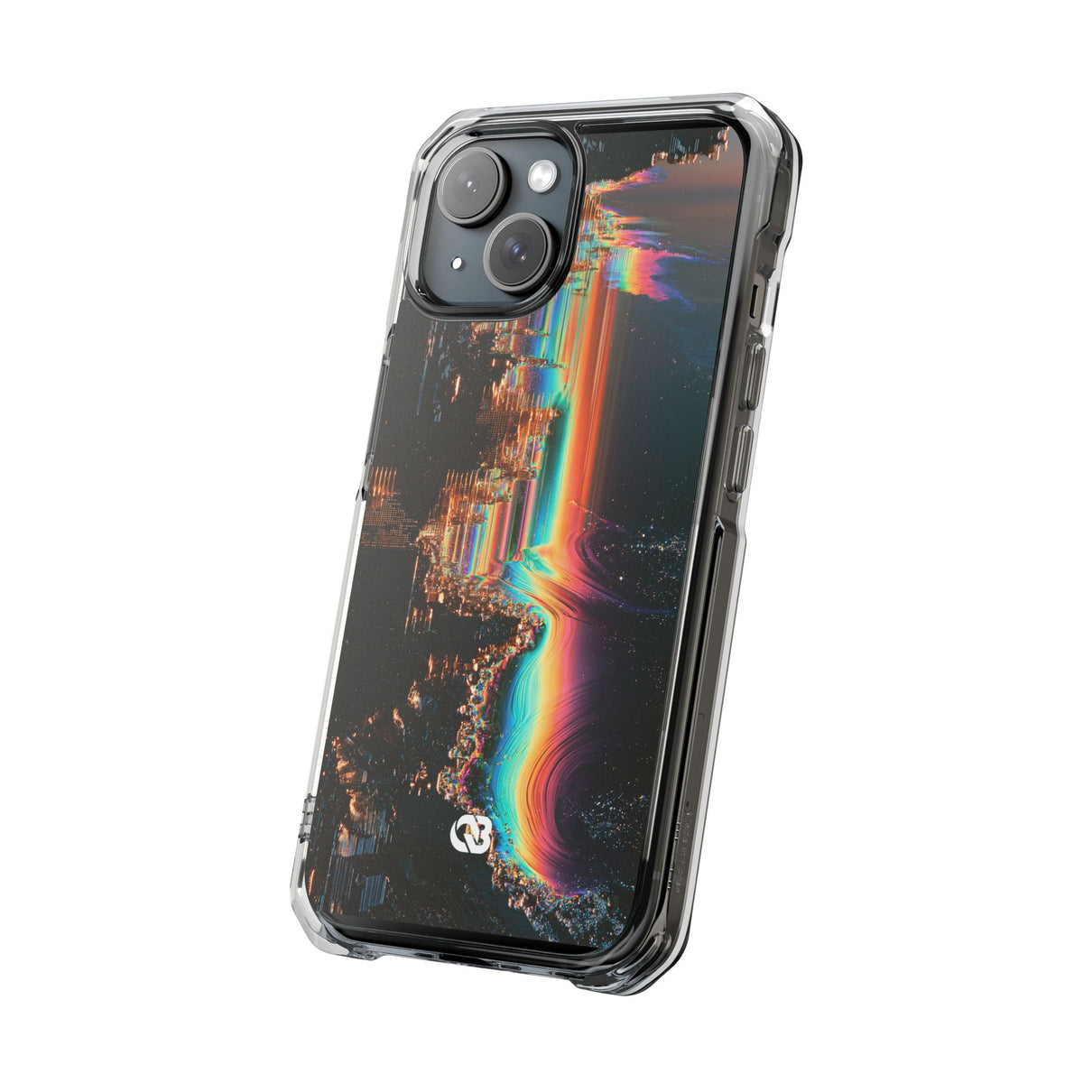 Prismatic Circuit · Clear Impact Magnetic Phone Case for iPhone · Black