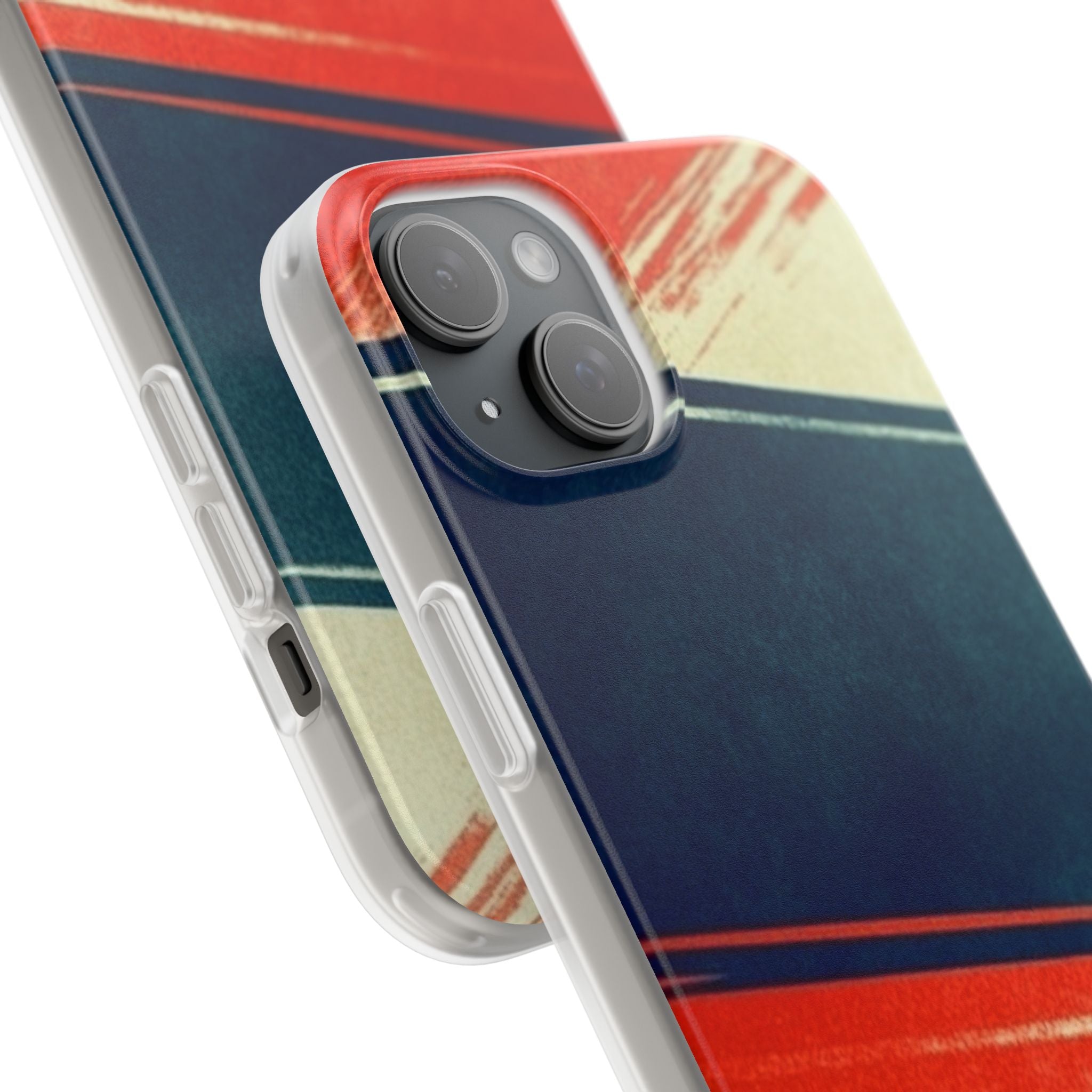 Blaues Diagonal Motion iPhone 15 Plus Case - Soft