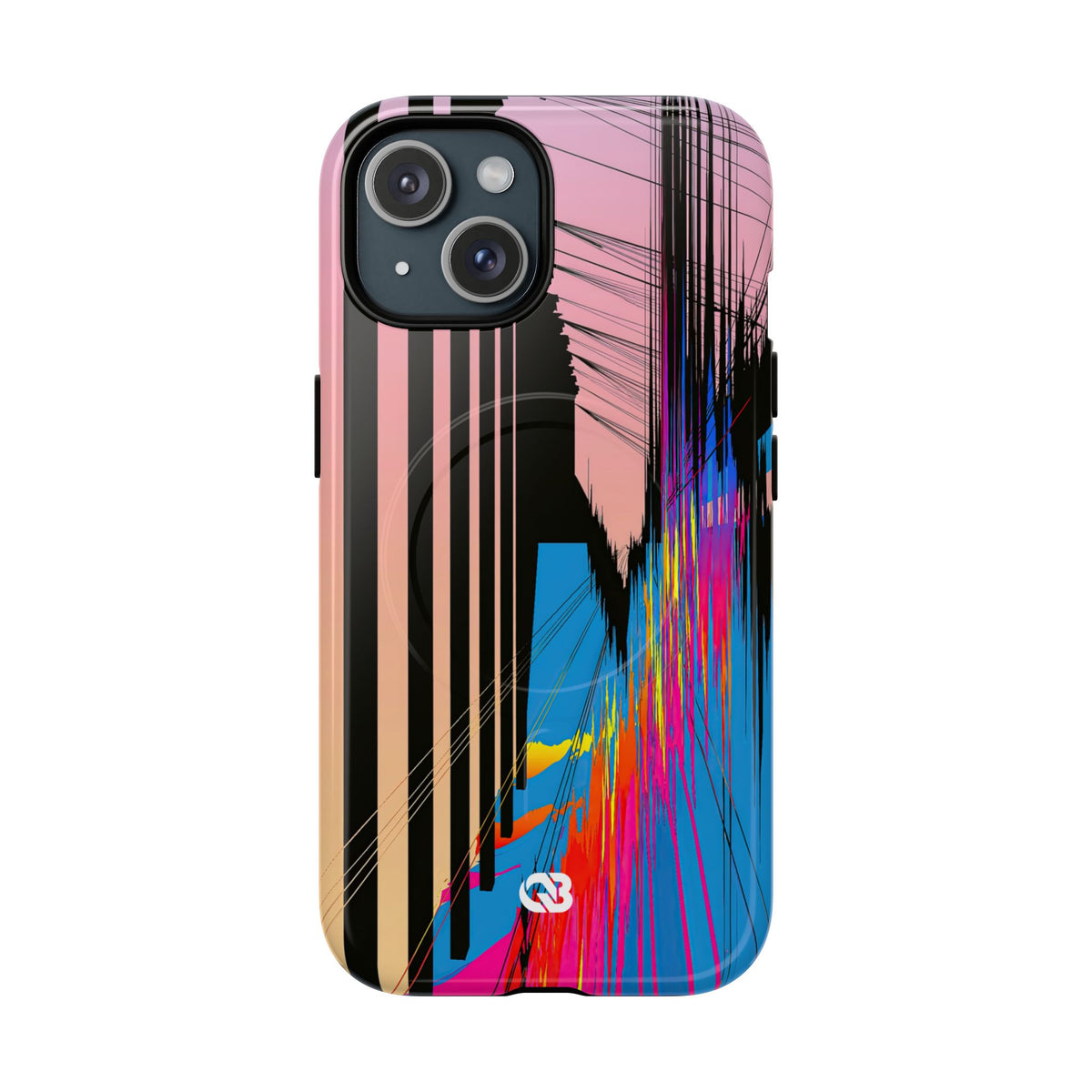 Blue Tough 2.0 Magsafe Phone Case for iPhone - Fractured Data Skyline