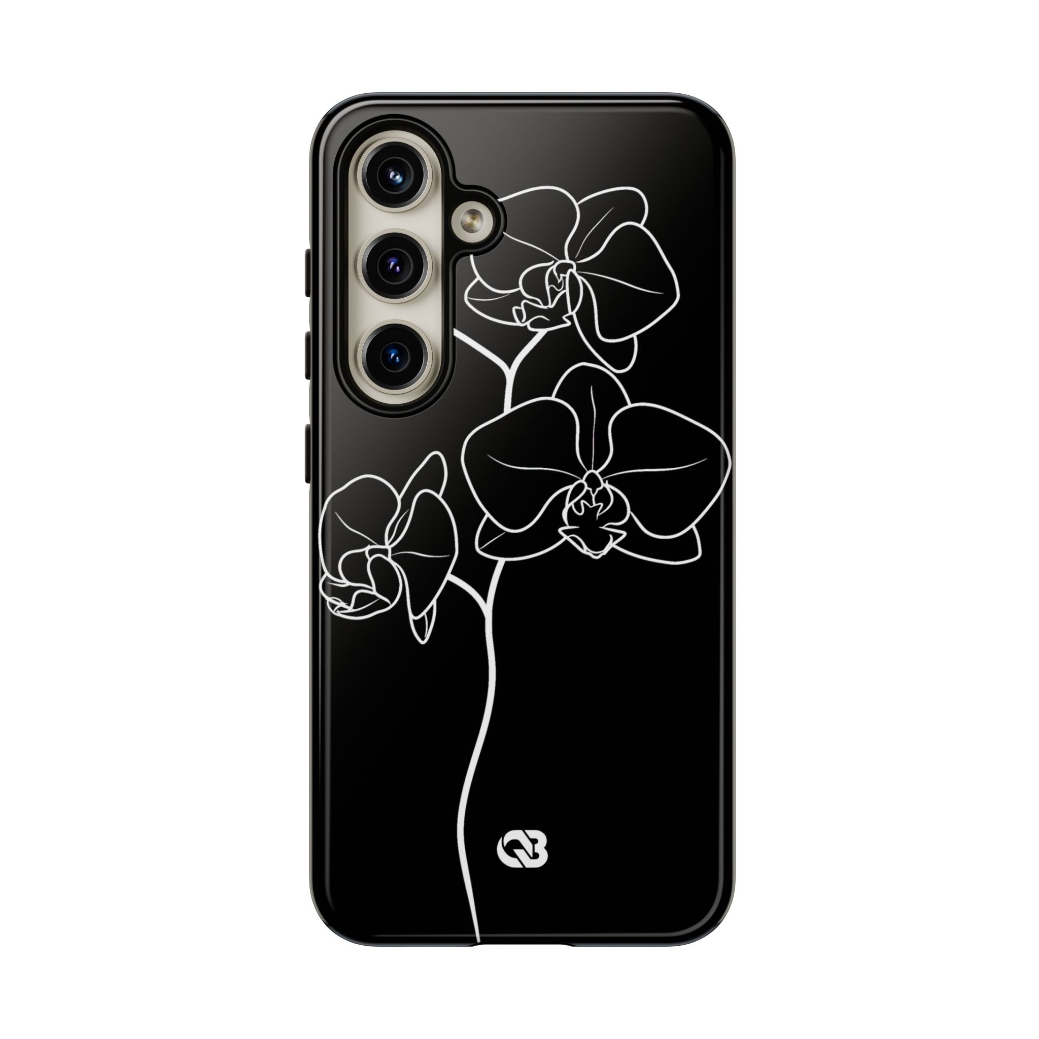 Black Tough Phone Case for Samsung - Noir Alabaster Orchid