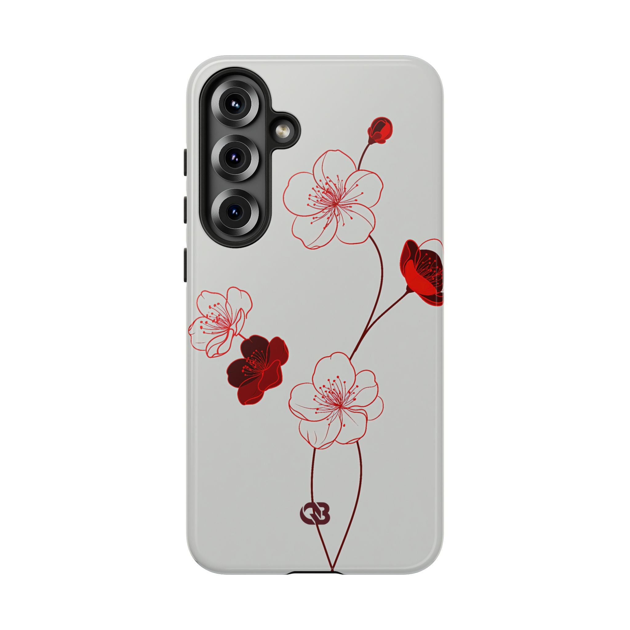 Red Tough Phone Case for Samsung - Kyoto Ember Bloom
