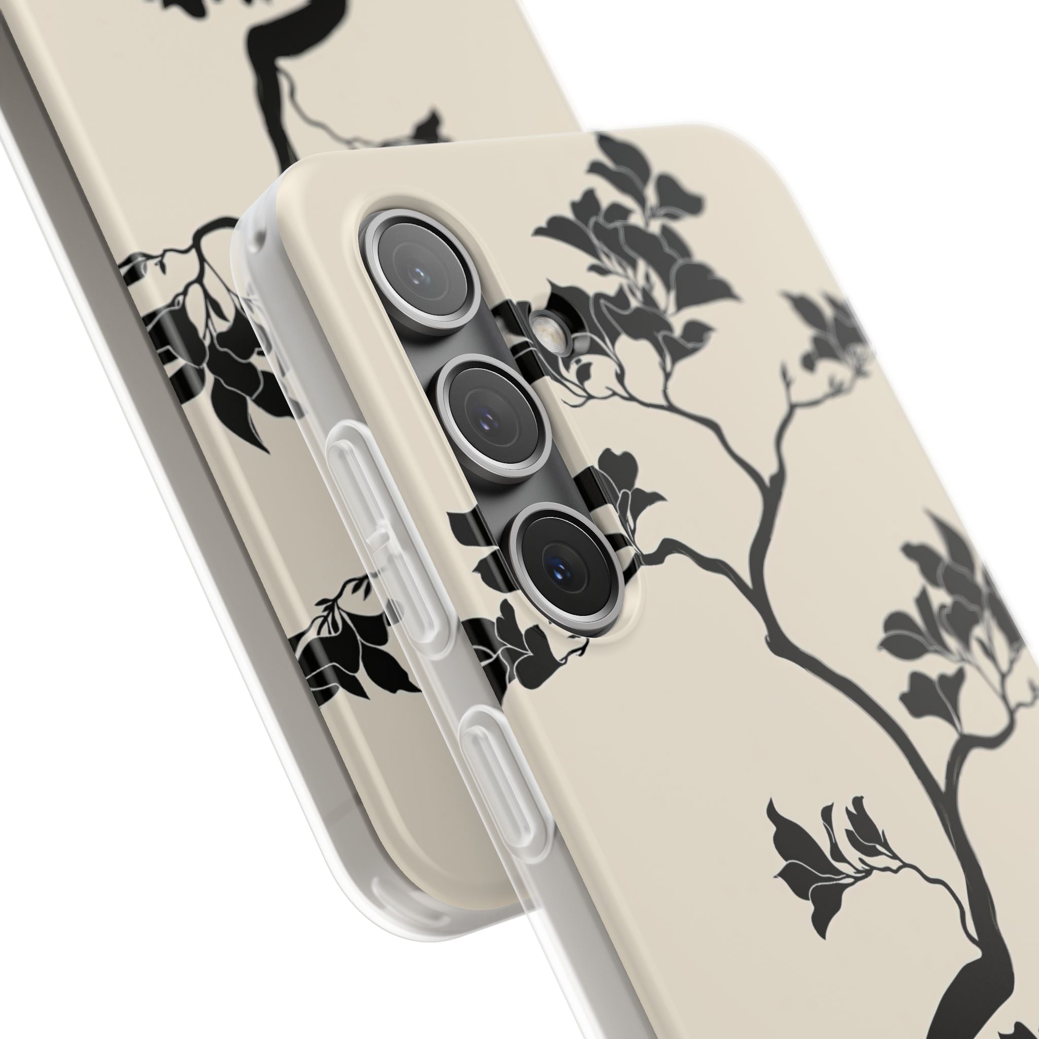 Beige Lite Phone Case for Samsung - Obsidian Bonsai Silhouette