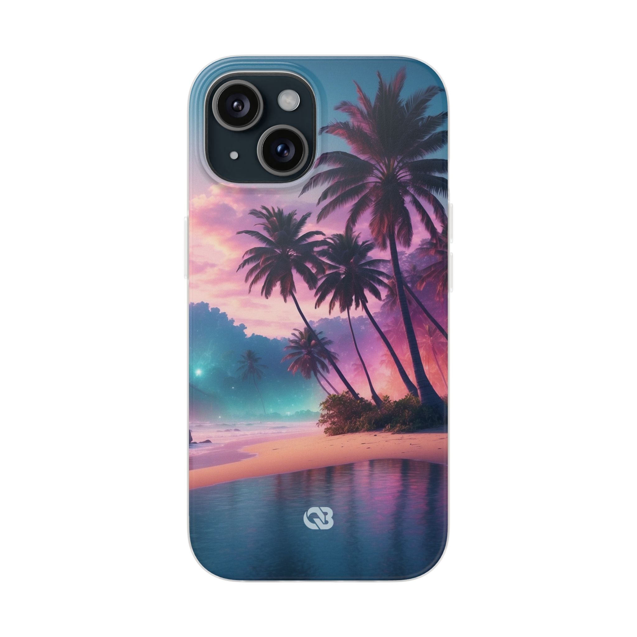 Neon Shore Palms · Soft Phone Case for iPhone