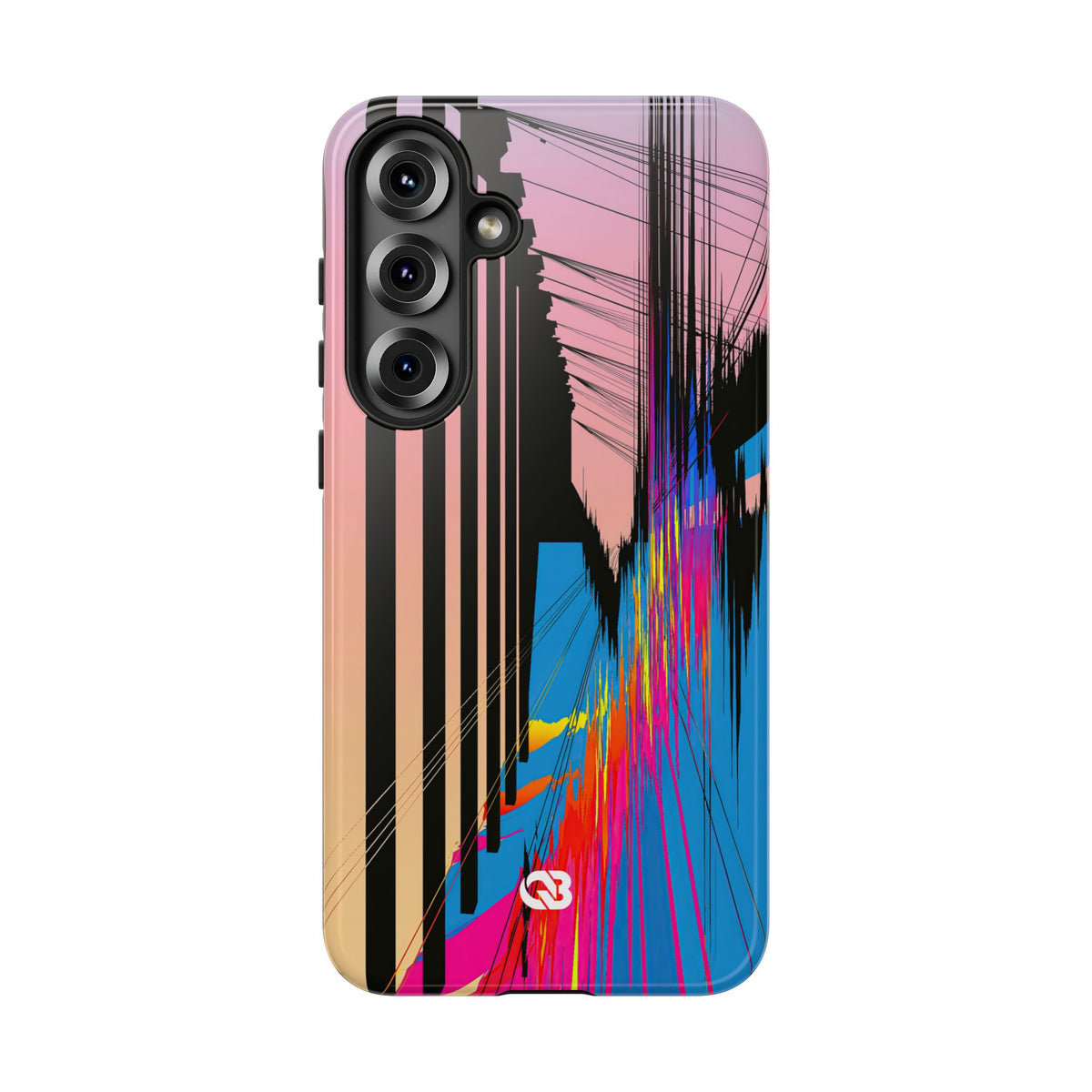 Blue Tough Phone Case for Samsung - Fractured Data Skyline