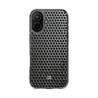 Silver Impact MagSafe Phone Case for iPhone - Brutalist Steel Mesh
