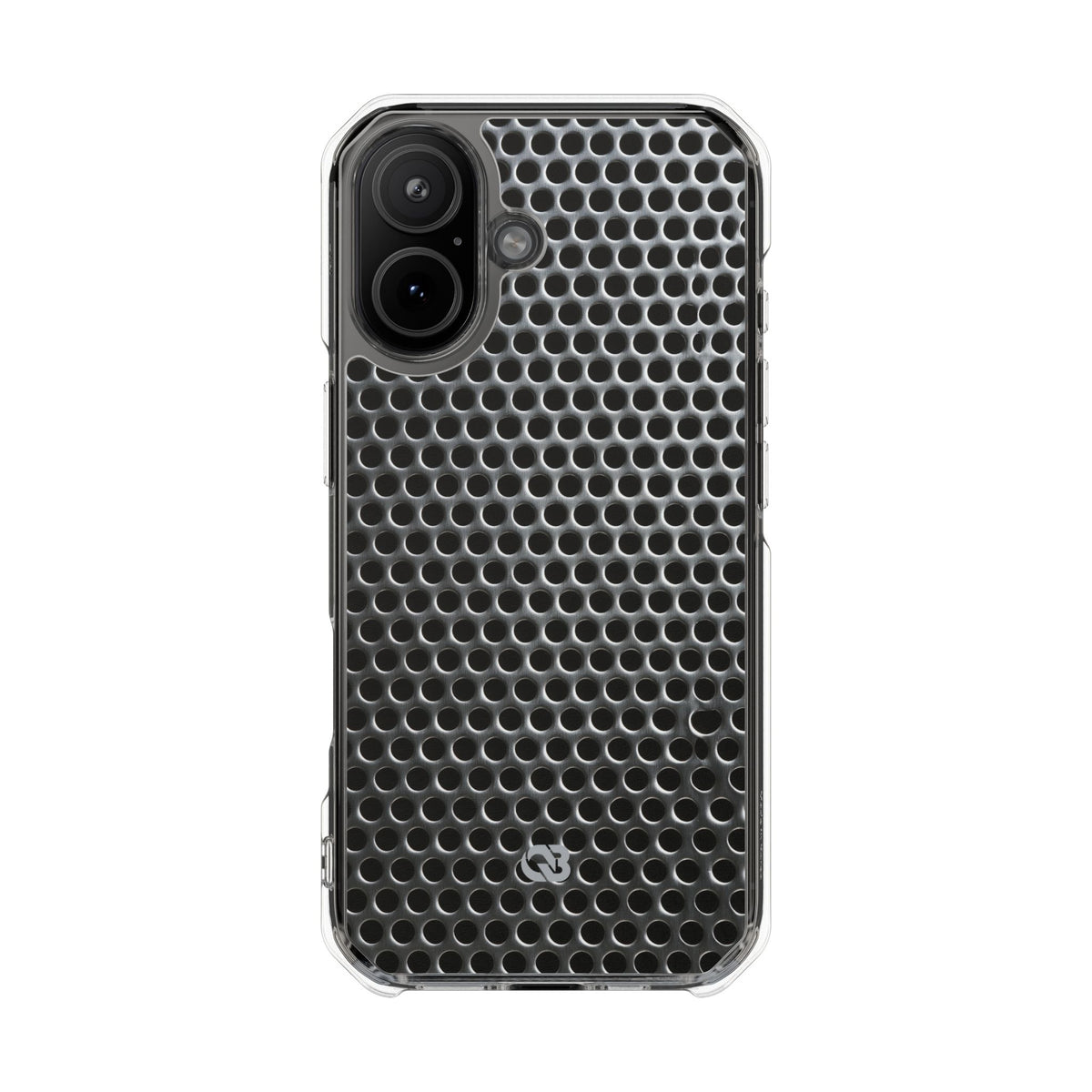 Silver Impact MagSafe Phone Case for iPhone - Brutalist Steel Mesh