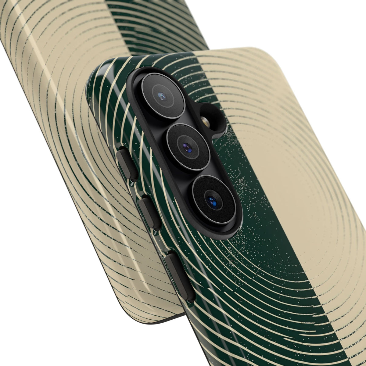 Green Tough Phone Case for Samsung - Evergreen Split Grain