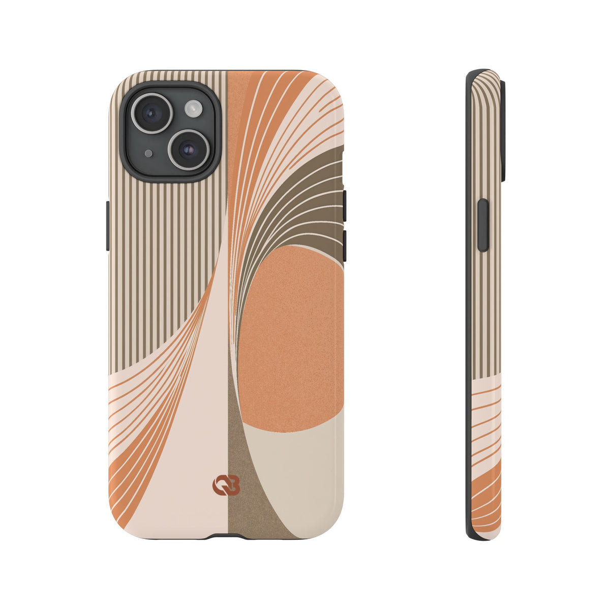 Orange Tough Phone Case for iPhone - Desert Arc Horizon