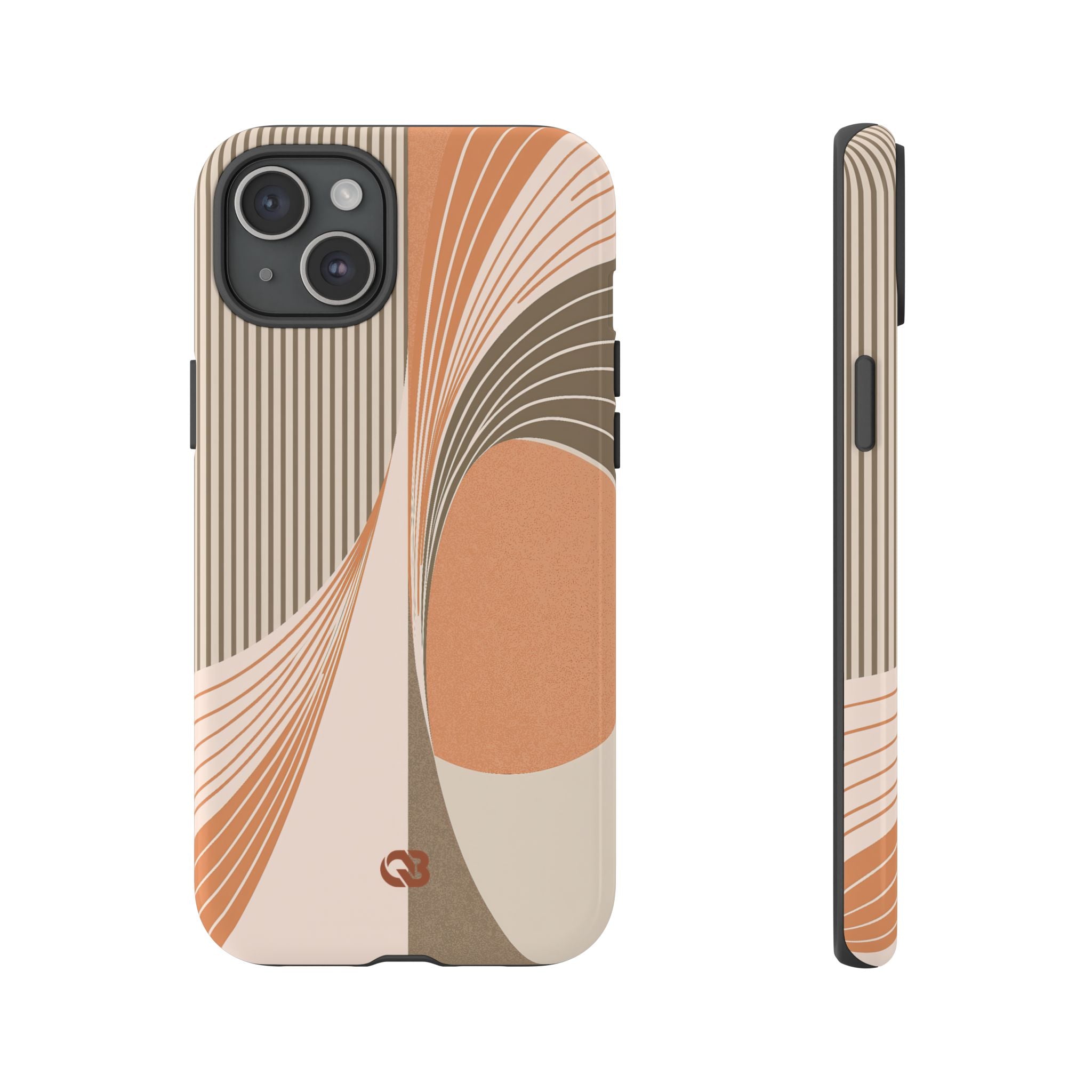 Orange Tough Phone Case for iPhone - Desert Arc Horizon