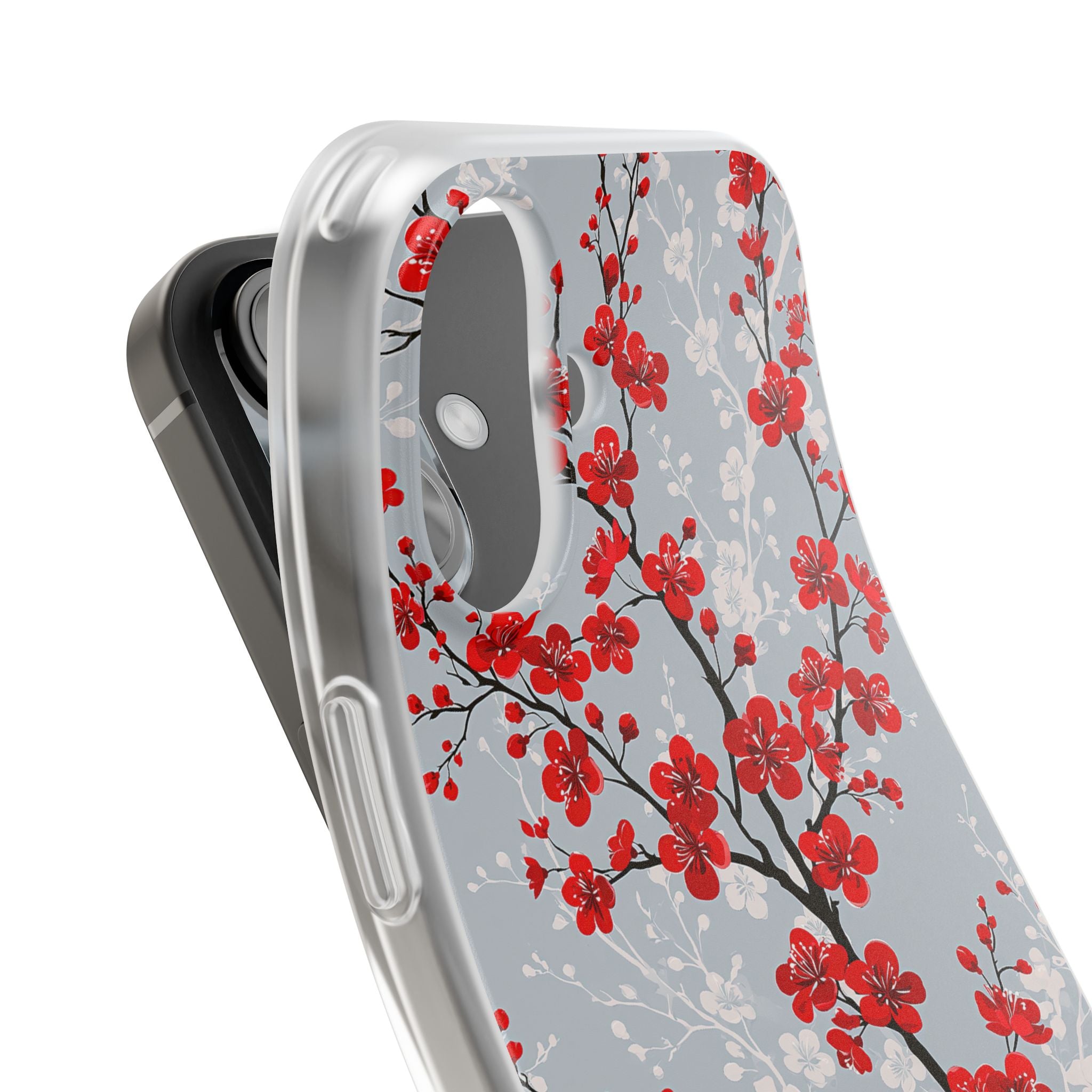Grey Lite Phone Case for iPhone - Crimson Sakura Slate