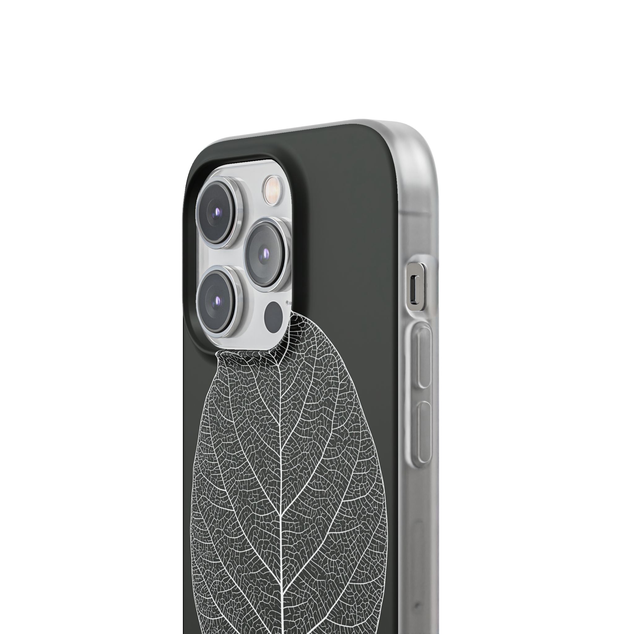 Black Lite Phone Case for iPhone - Bleached Leaf Lattice