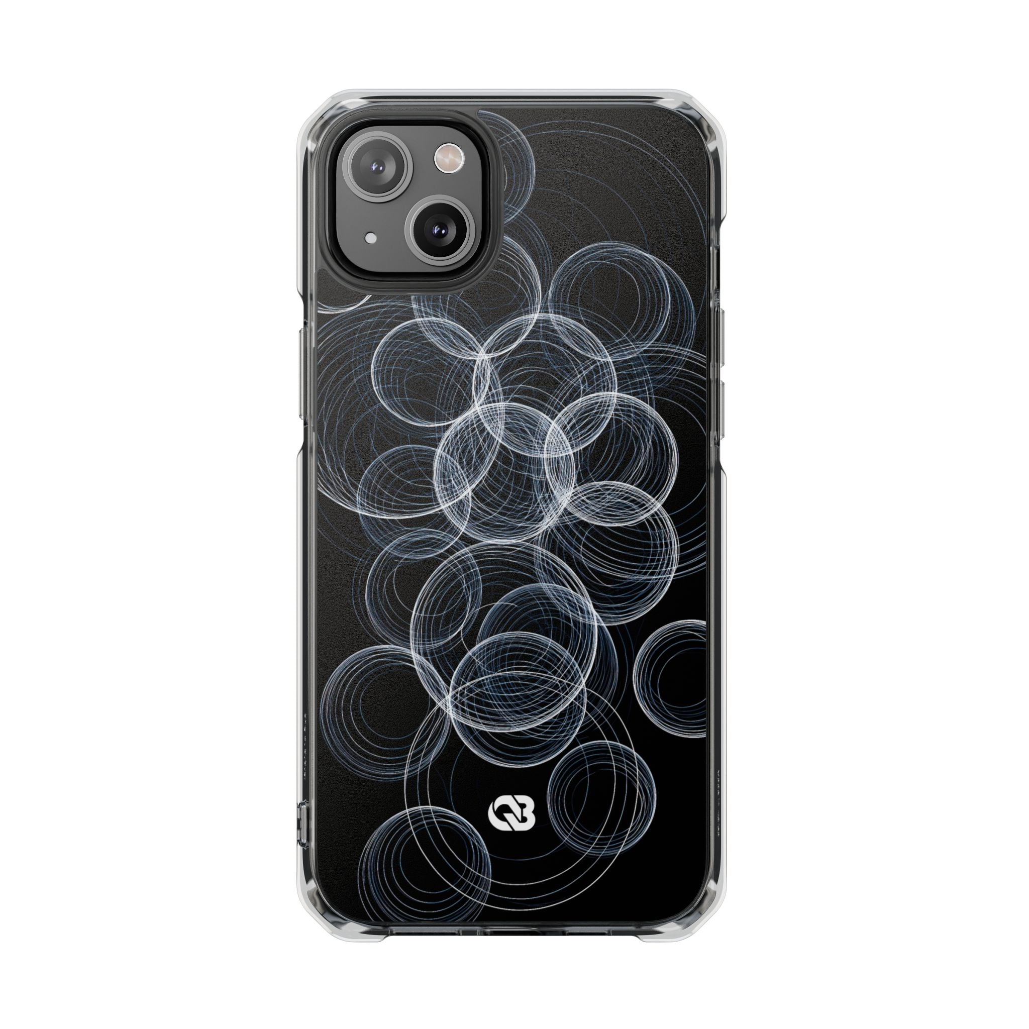 Black Impact MagSafe Phone Case for iPhone - Frosted Ring Matrix