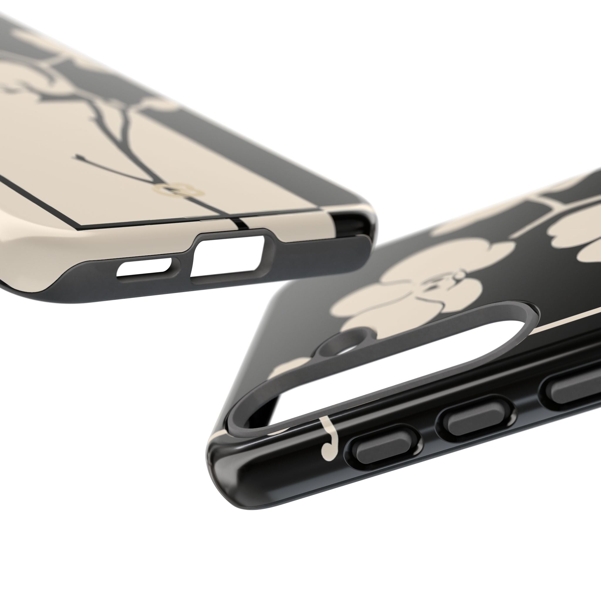 Beige Tough Phone Case for Samsung - Nocturnal Orchid Frame
