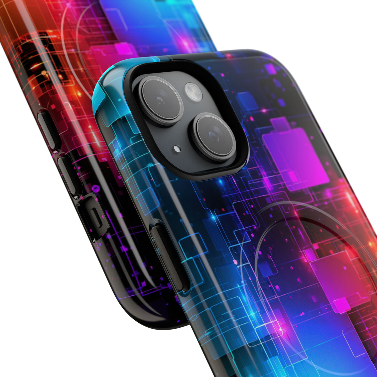 Spectral Circuit Grid · Tough 2.0 Magnetic Phone Case for iPhone · Black