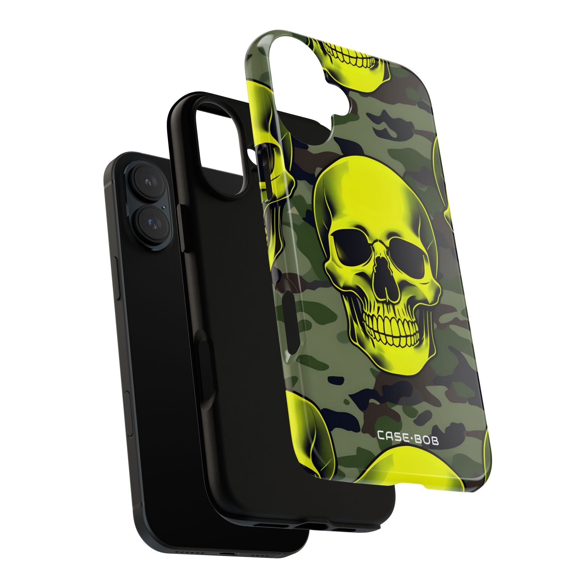 Neon Skull Camo iPhone 16 Plus Case - Tough