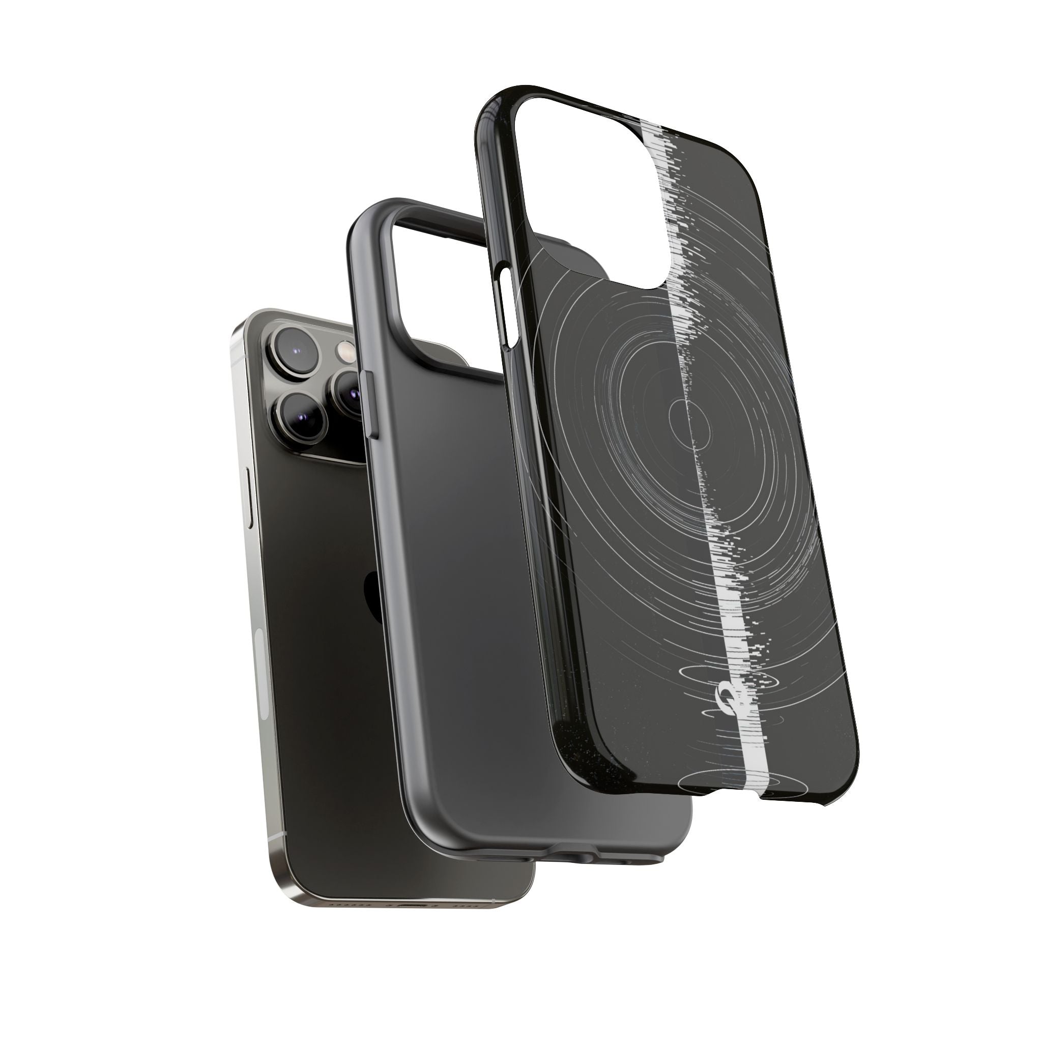 Black Tough Phone Case for iPhone - Obsidian Orbital Signal