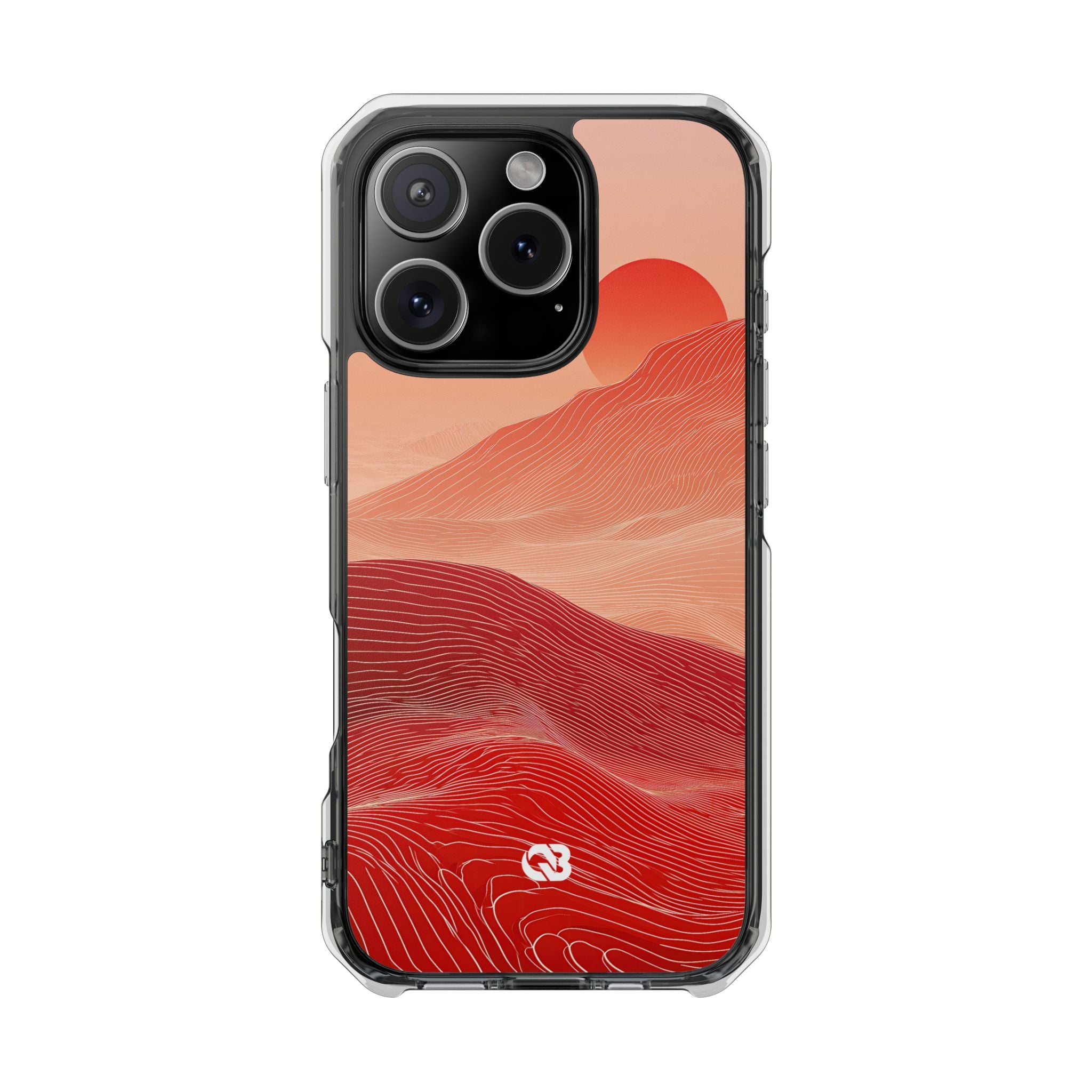 Red Impact MagSafe Phone Case for iPhone - Crimson Ridge Lines