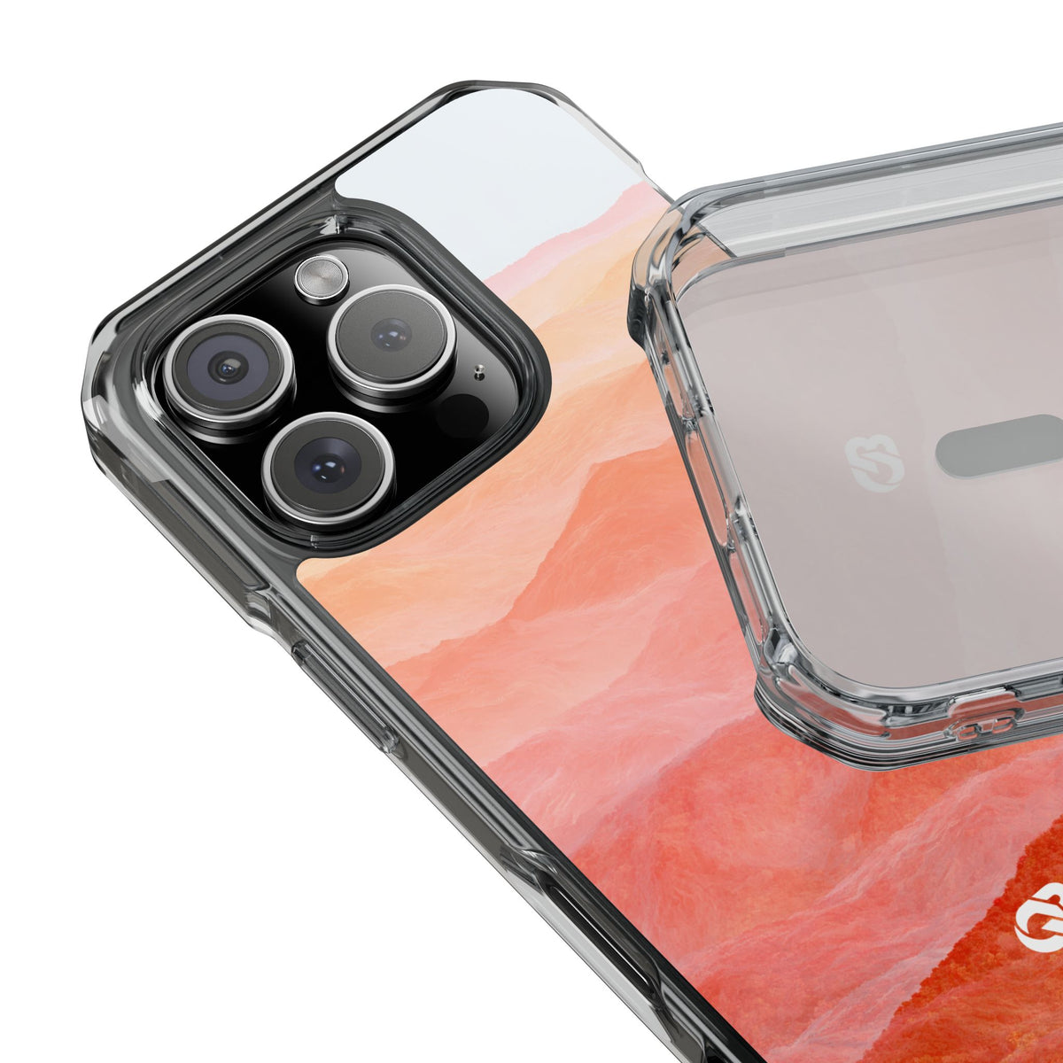 Alpenglow Ridge Vista · Clear Impact Magnetic Phone Case for iPhone · Orange