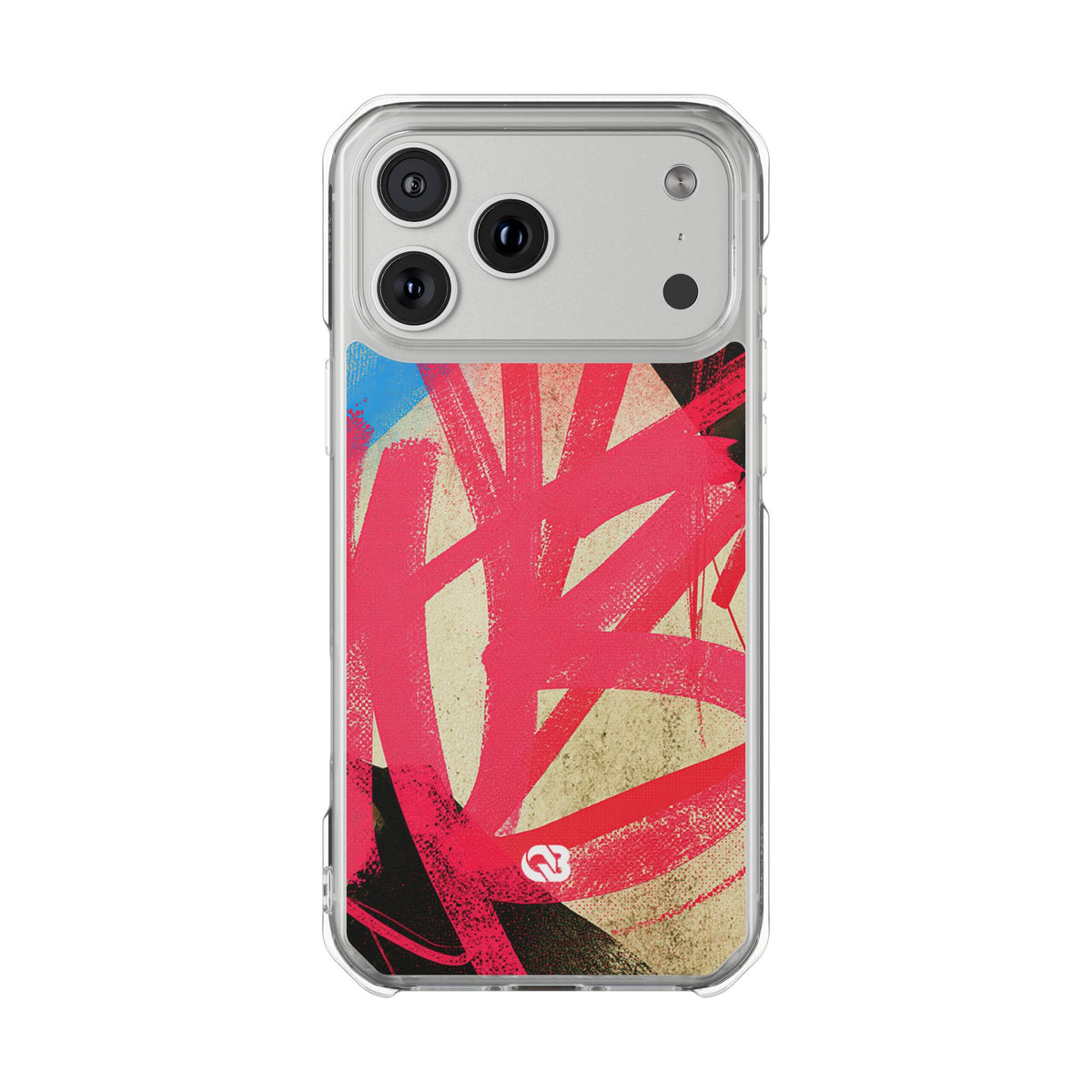 Neon Spray Tag · Clear Impact Magnetic Phone Case for iPhone · Pink