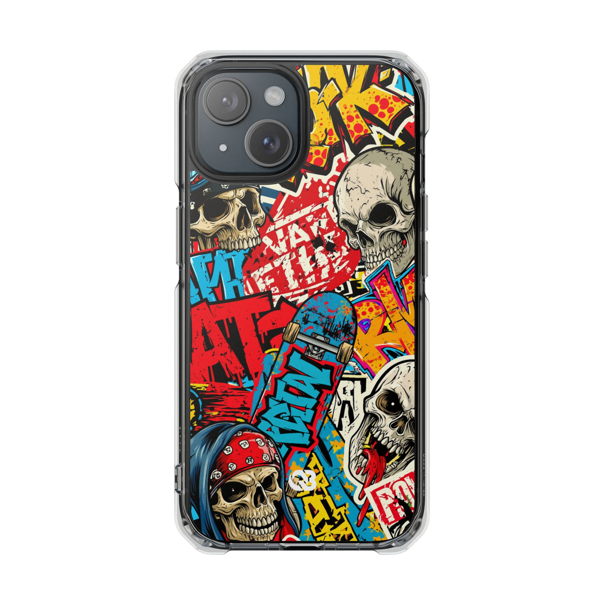 Skate Skull Riot · Clear Impact Magnetic Phone Case for iPhone · Red