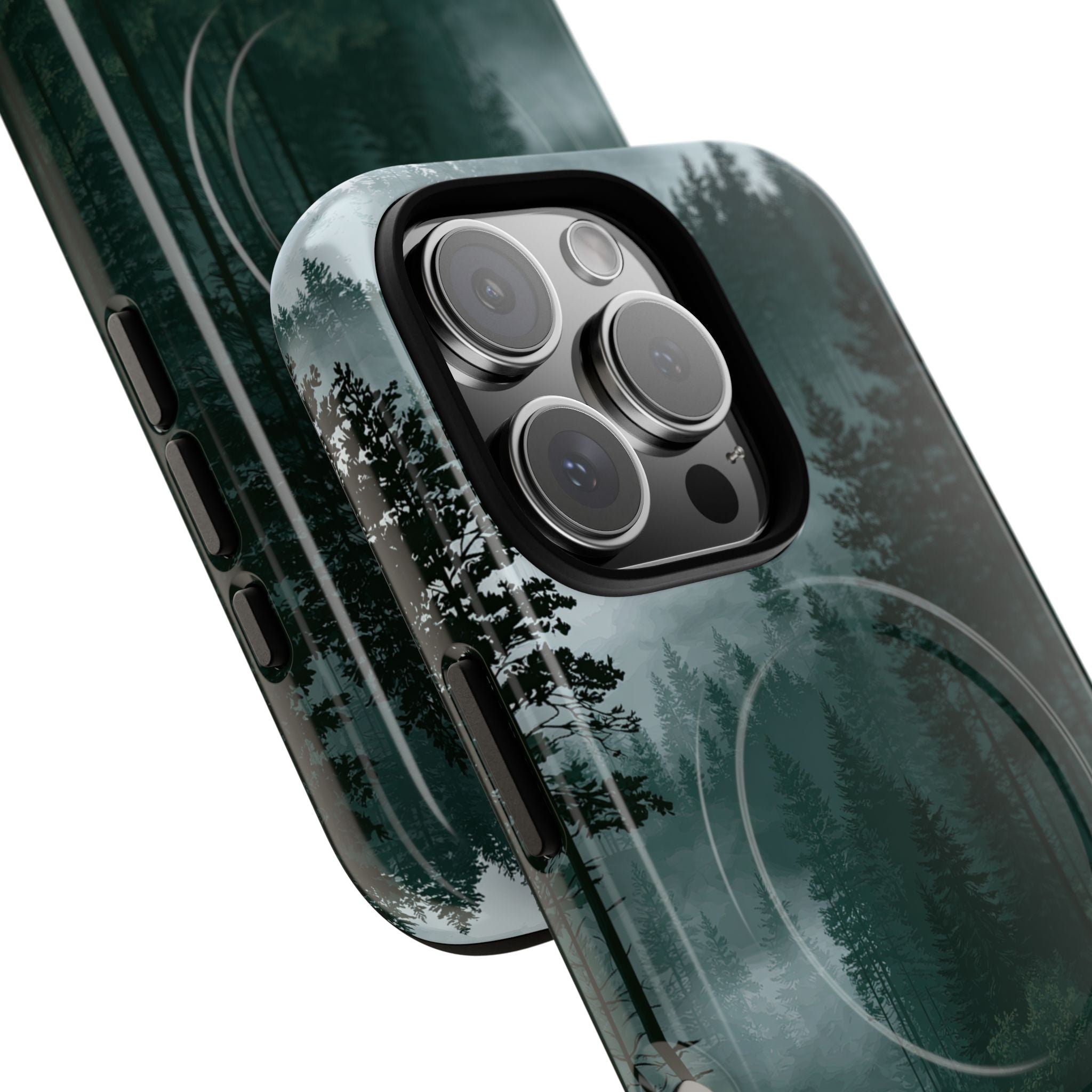 Green Tough 2.0 Magsafe Phone Case for iPhone - Misty Evergreen Mirror