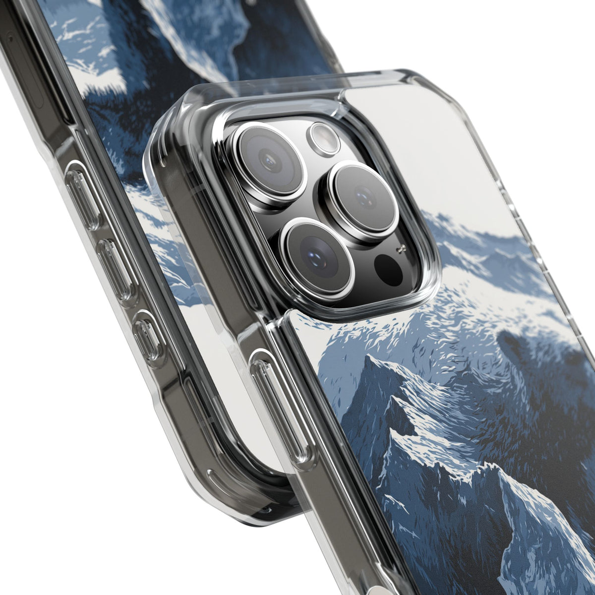 Fjord Summit Bear · Clear Impact Magnetic Phone Case for iPhone · Blue