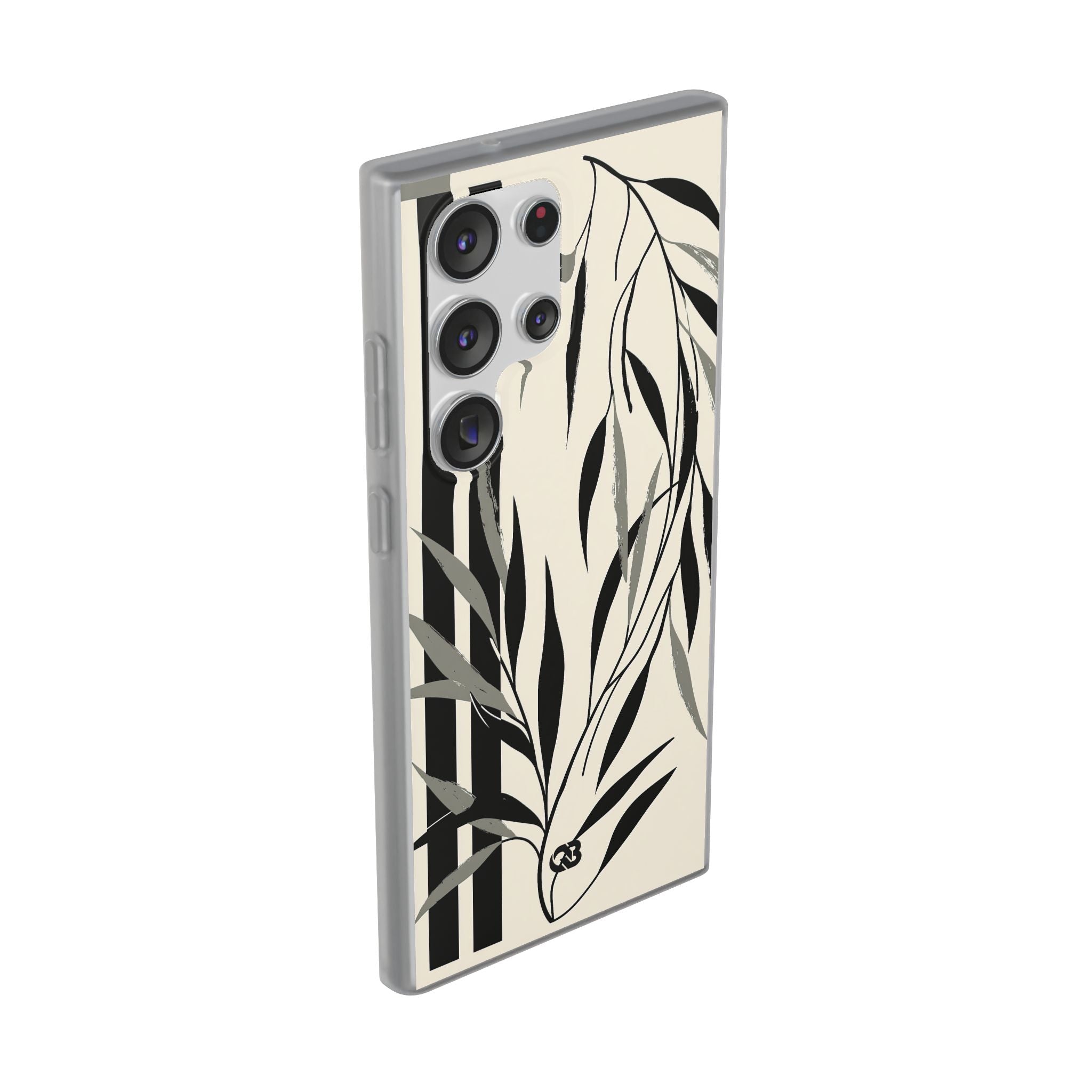 Beige Lite Phone Case for Samsung - Soot Leaf Sketch