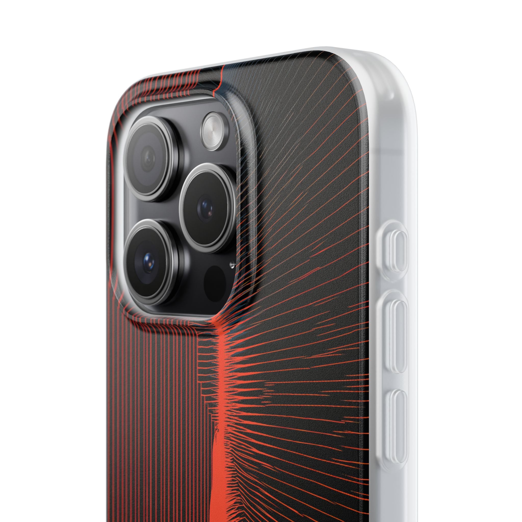 Red Lite Phone Case for iPhone - Crimson Frequency Pulse