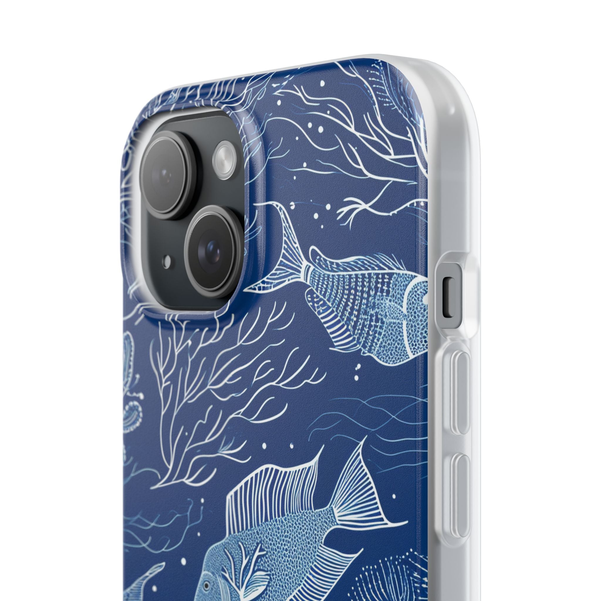 Navy Scale Reef iPhone 15 Case - Soft