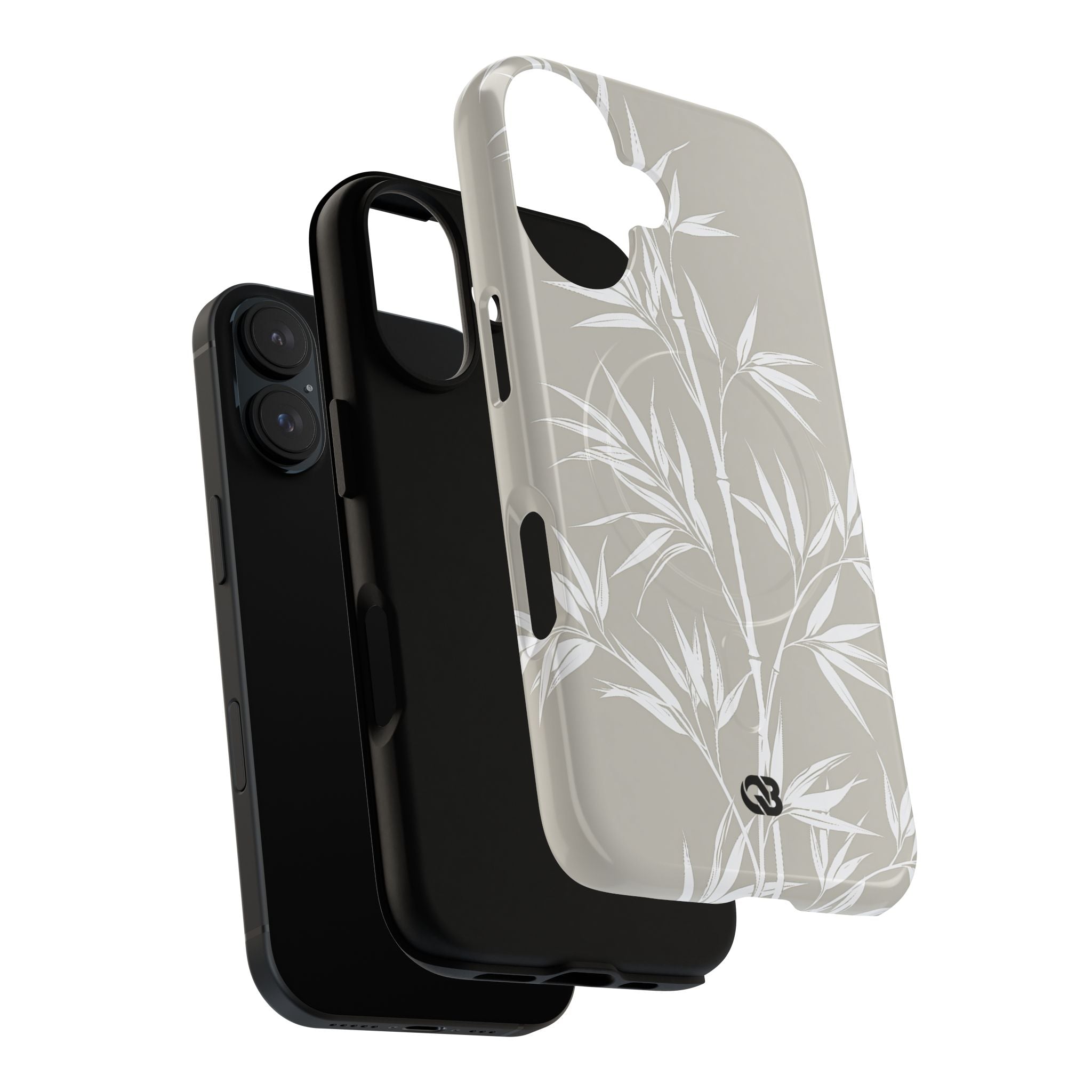 Beige Tough 2.0 Magsafe Phone Case for iPhone - Sandstone Bamboo Stalks