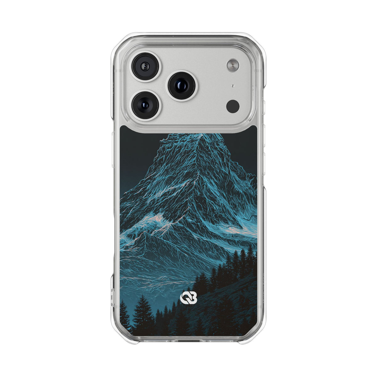 Glacial Alpine Peak · Clear Impact Magnetic Phone Case for iPhone · Blue