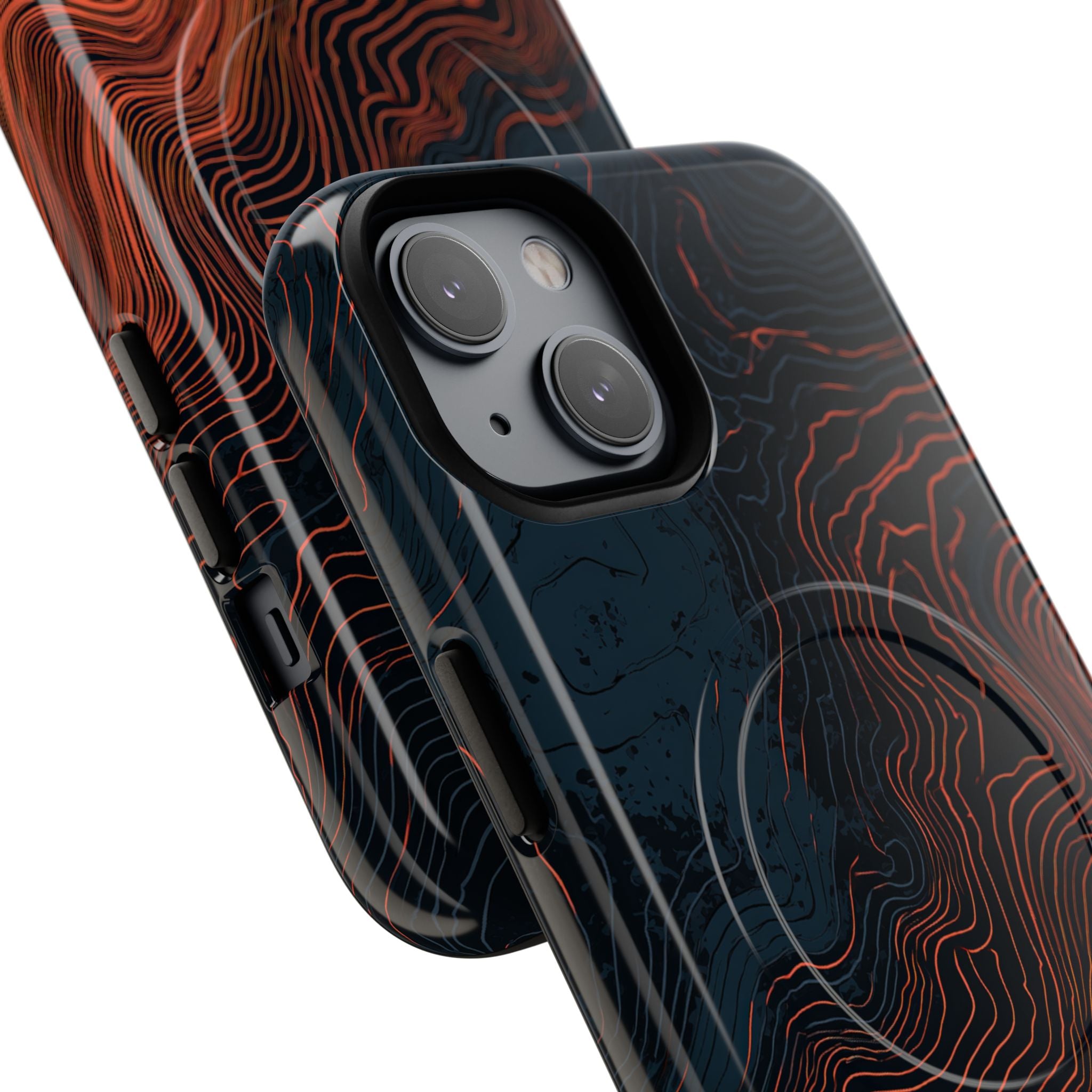Black Tough 2.0 Magsafe Phone Case for iPhone - Volcanic Basalt Map