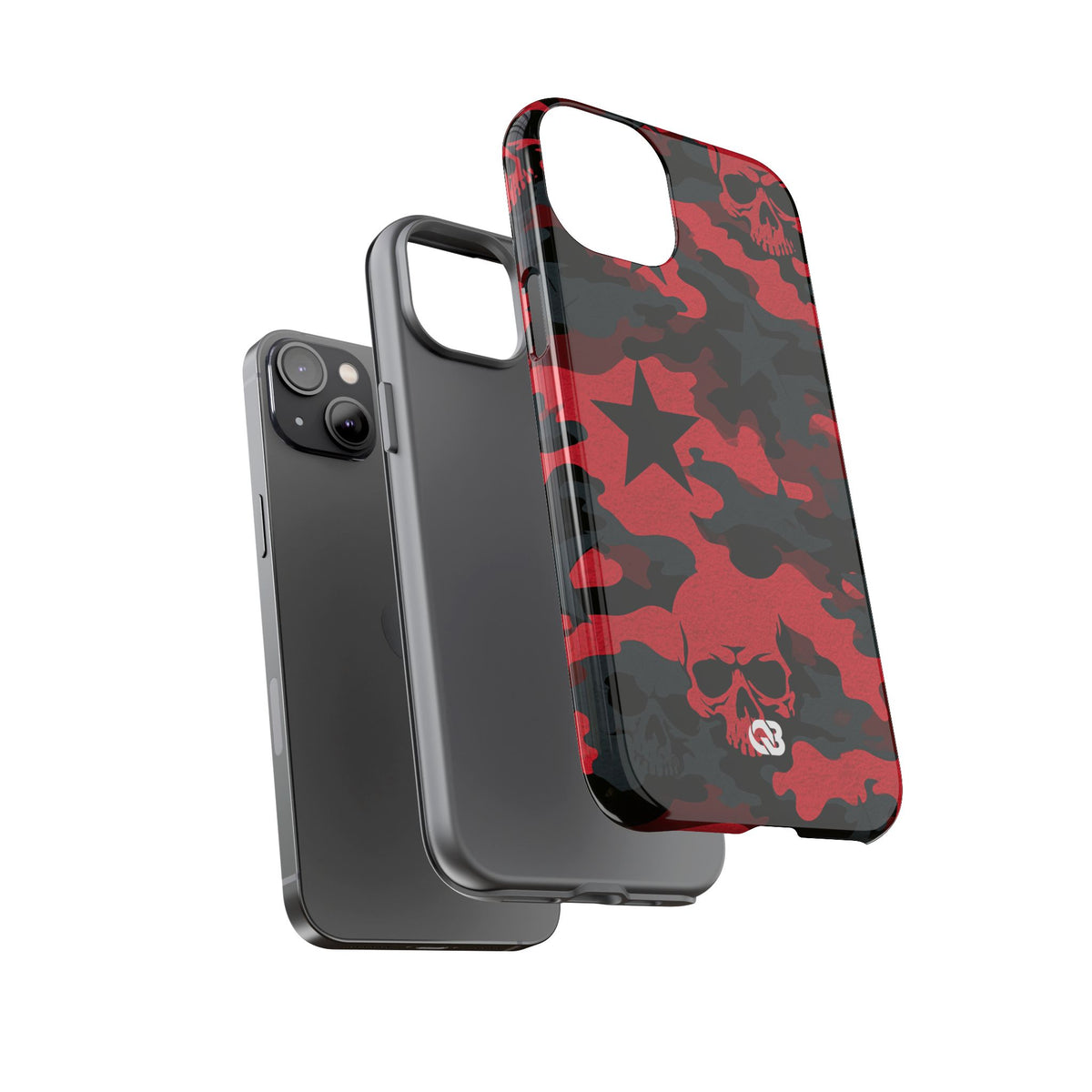 Crimson Skull Camo · Tough Phone Case for iPhone · Red