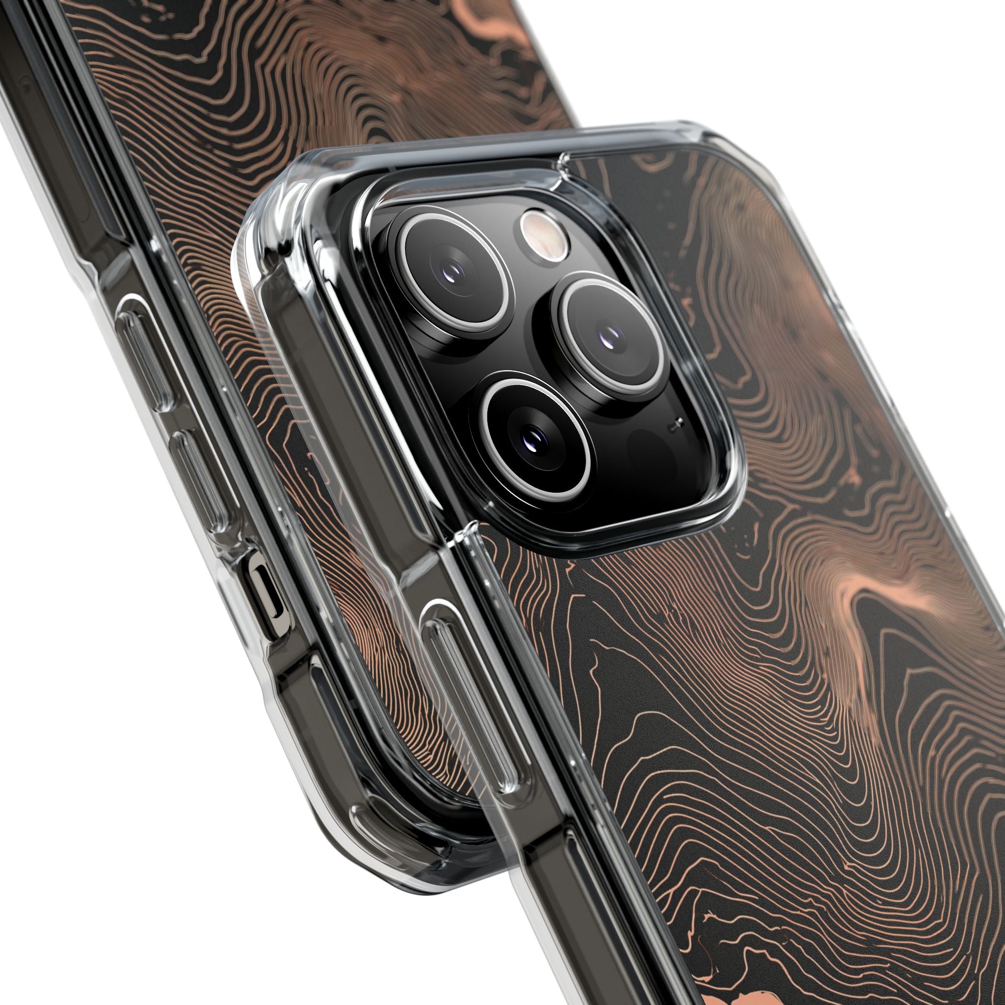 Orange Impact MagSafe Phone Case for iPhone - Salmon Ridge Topo