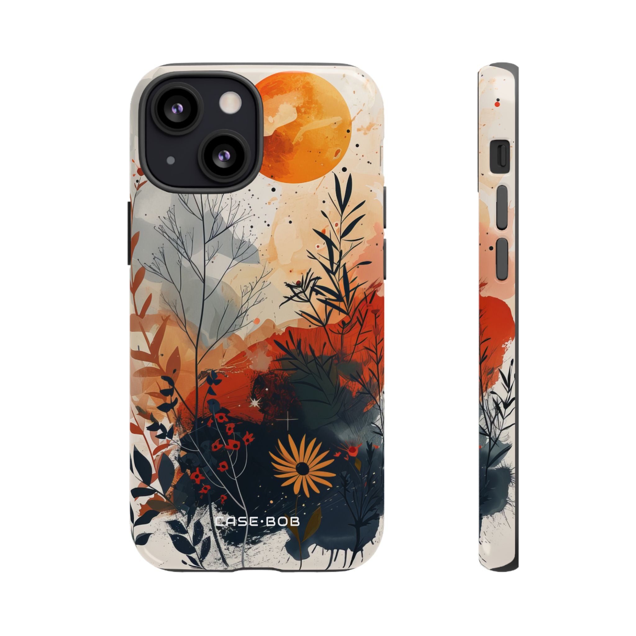 Oranssi Solstice iPhone 13 Mini -Kova suojakotelo