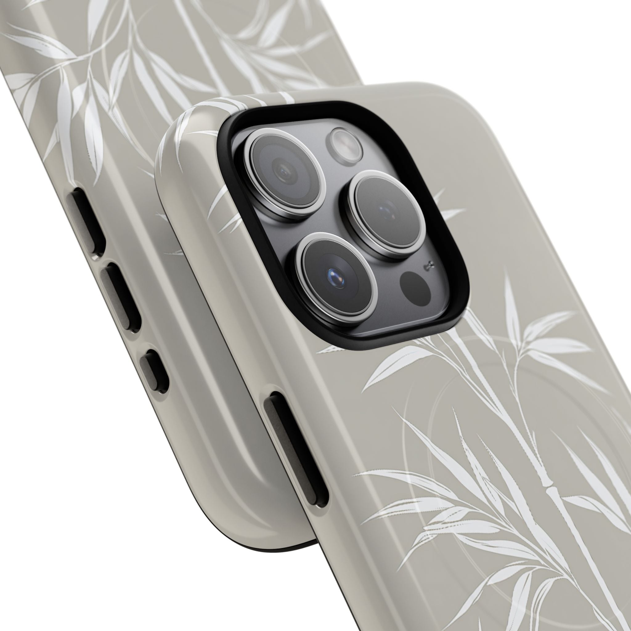 Beige Tough 2.0 Magsafe Phone Case for iPhone - Sandstone Bamboo Stalks
