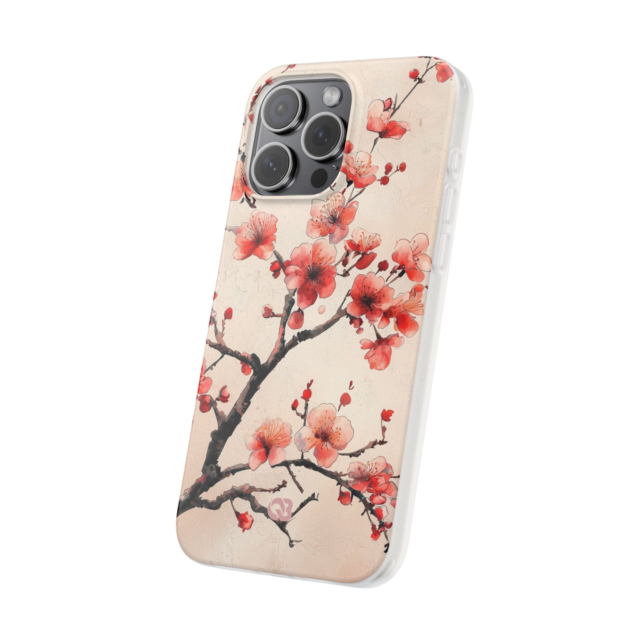 Crimson Silk Flora · Soft Custodia per iPhone