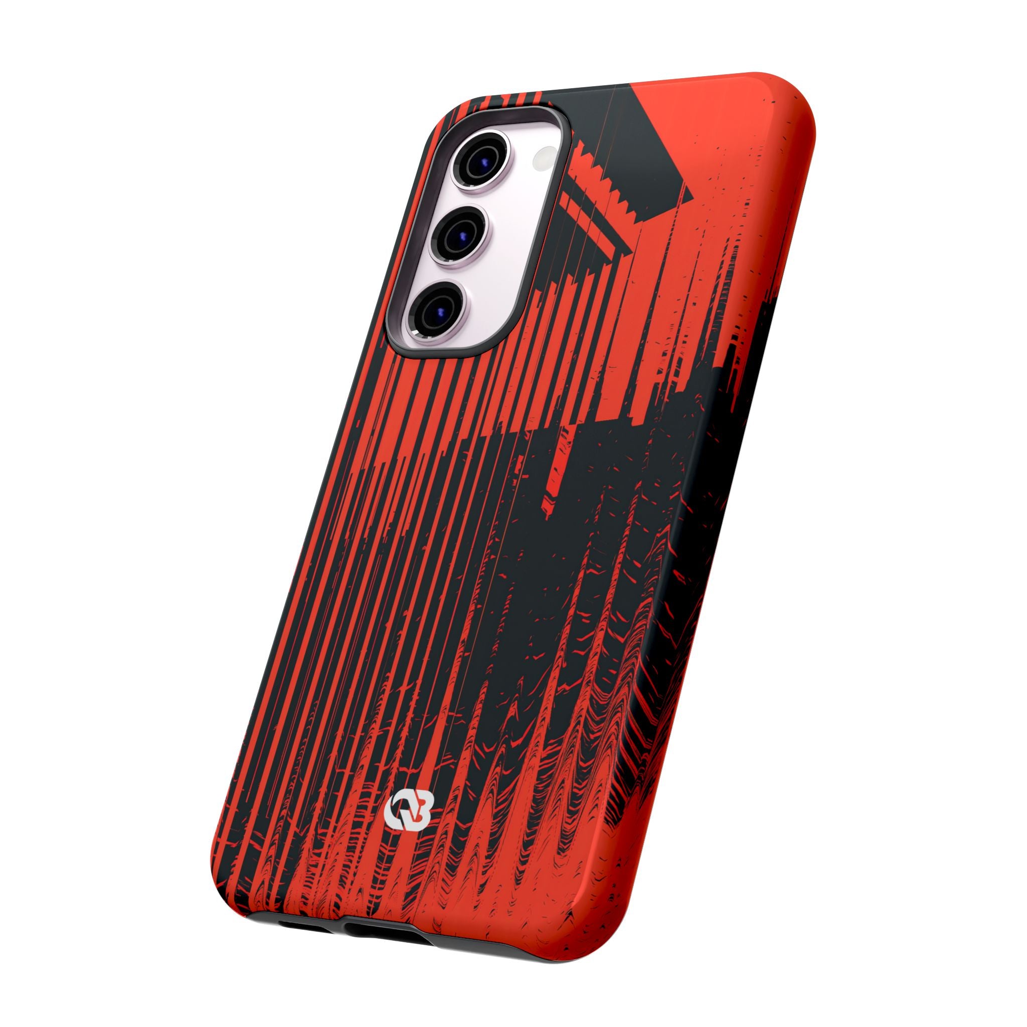 Red Tough Phone Case for Samsung - Crimson Brutalist Distortion