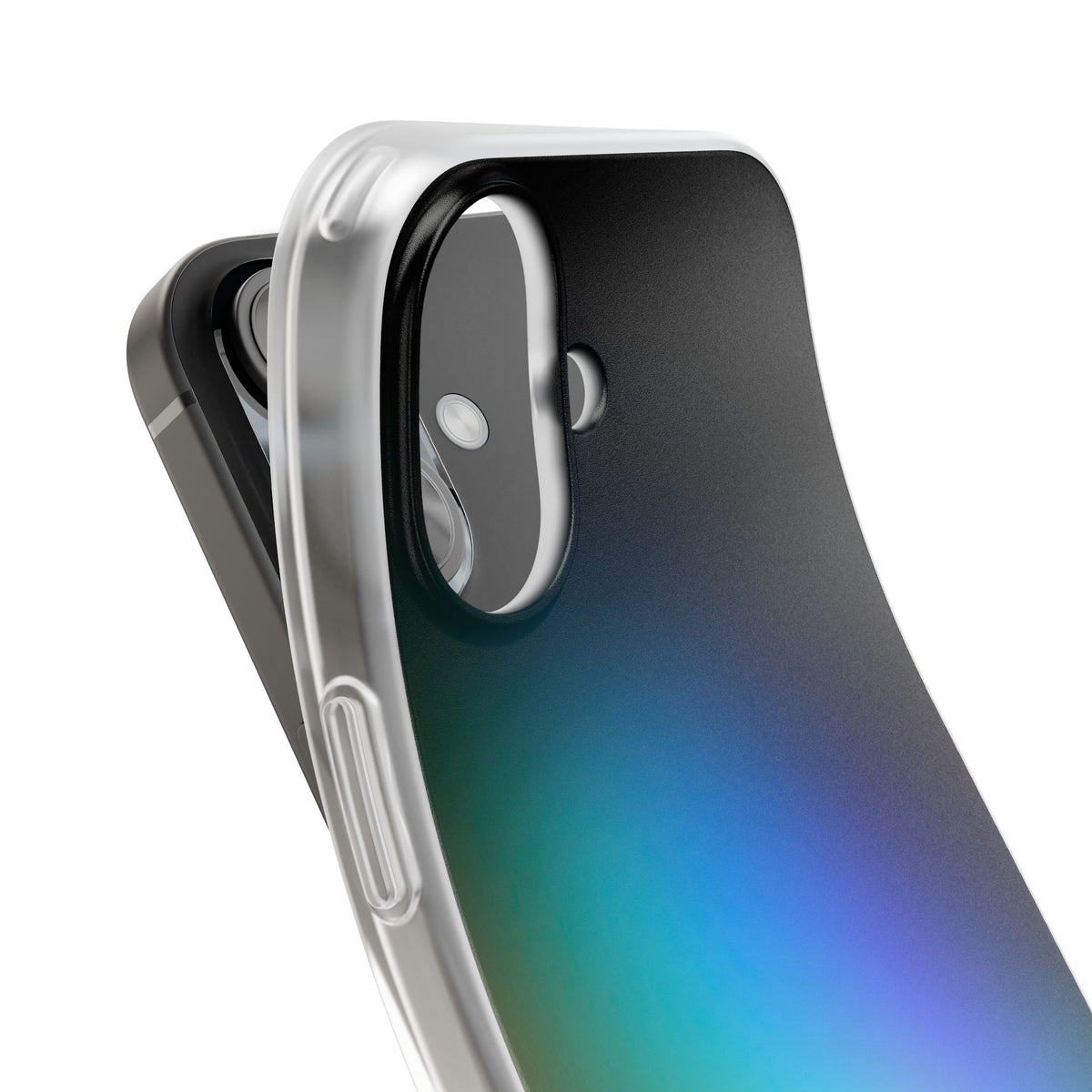 Black Lite Phone Case for iPhone - Electric Prism Grain